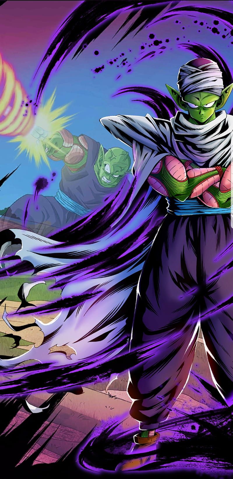 Piccolo, Dragon Ball, Fan-Art, Lila, Dynamisch, HD, Handy-Hintergrund im Hochformat