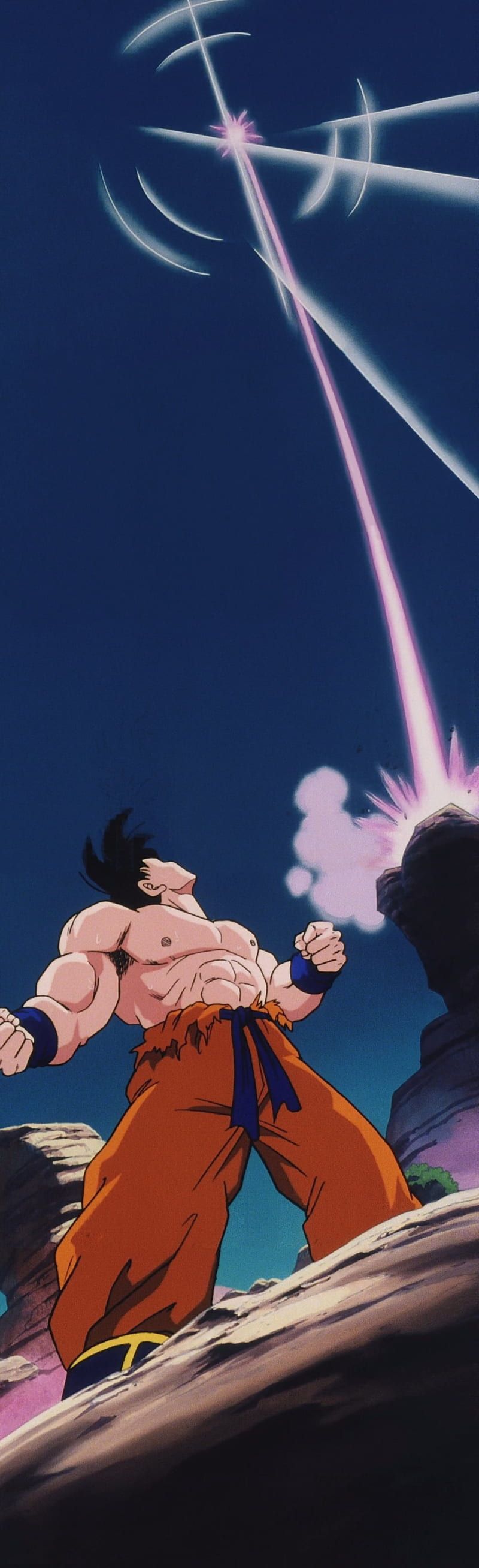 Son Gohan, Piccolo, Dragon Ball Z, Nachthimmel, Rückenansicht, Hintergrundbild fürs Handy