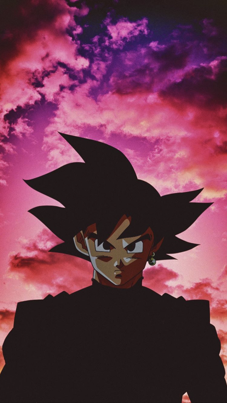 Son Goku, Silhouette, Rosa Wolken, Sonnenuntergang, Dragon Ball, HD, iPhone-Hintergrundbild