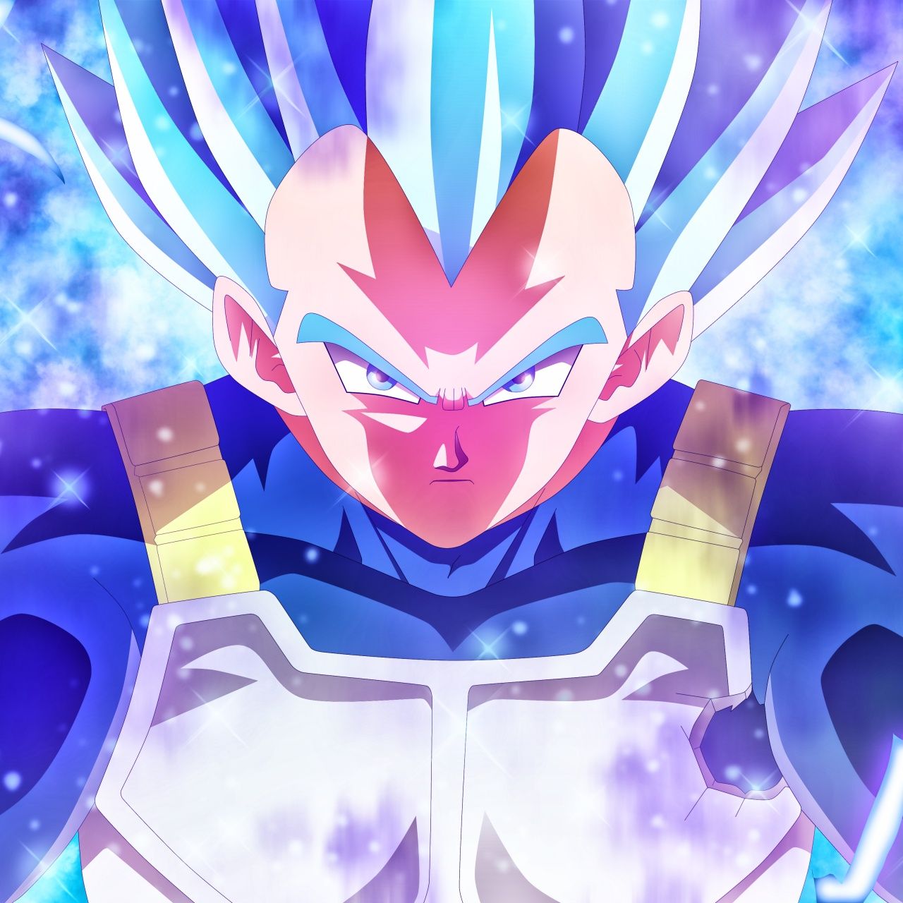 Vegeta, Super-Saiyajin Blue Evolution, Dragon Ball Super, Nahaufnahme, Aura, Tablet-Hintergrundbild