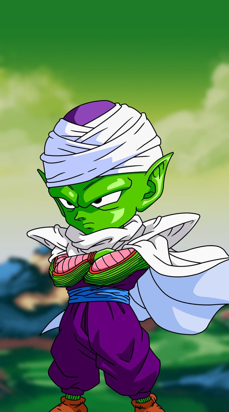 Piccolo, Dragon Ball, Chibi, Verschränkte Arme, Grün, HD, Hintergrundbild fürs Handy