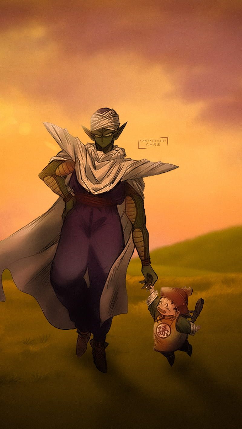 Piccolo, Son Gohan, Dragon Ball Z, Sonnenuntergang, Wanderung, Android-Hintergrundbild
