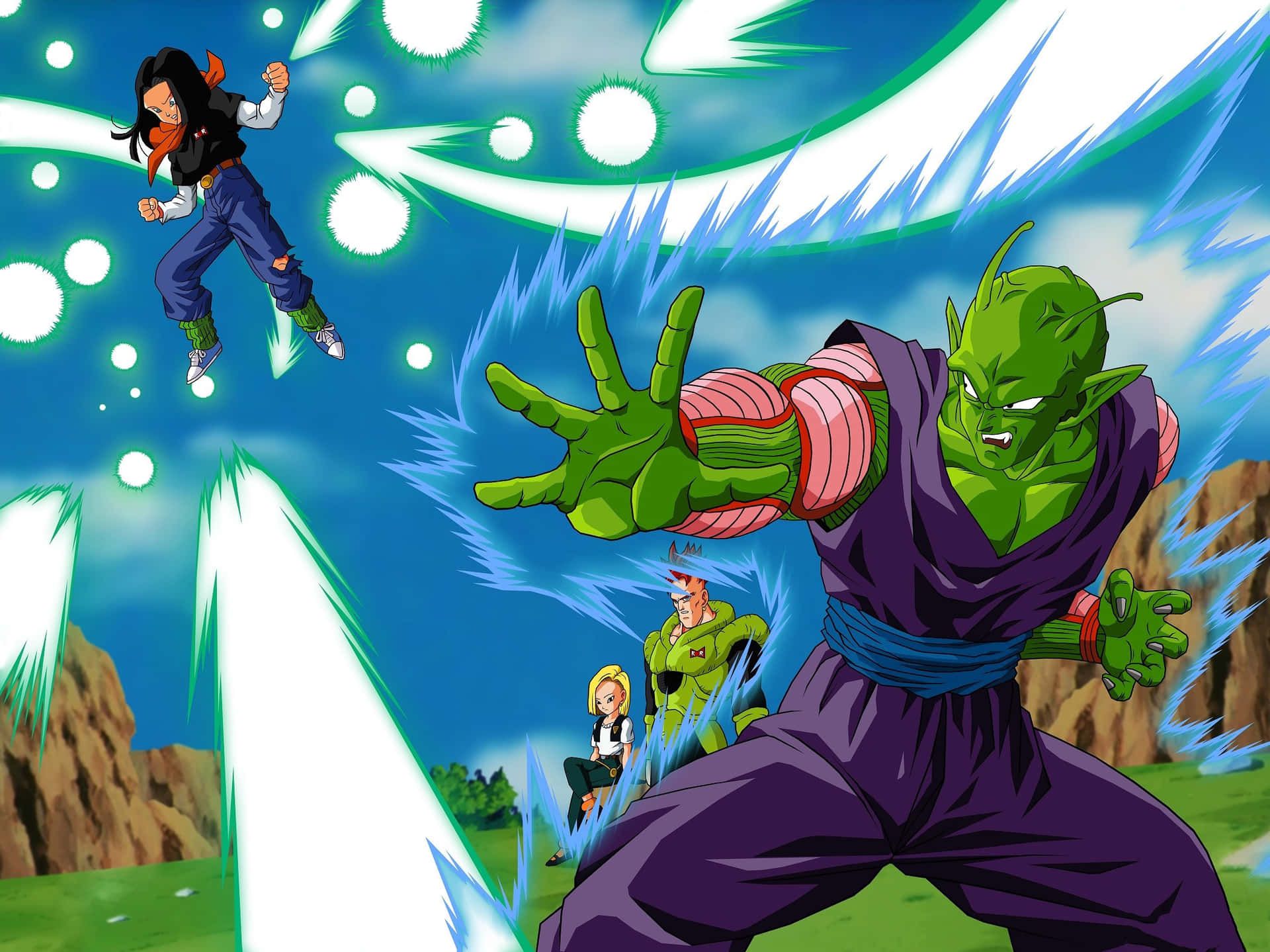 Piccolo, Dragon Ball Z, Kampf, Energieangriff, Fliegen, Full HD, Hintergrundbild fürs Tablet