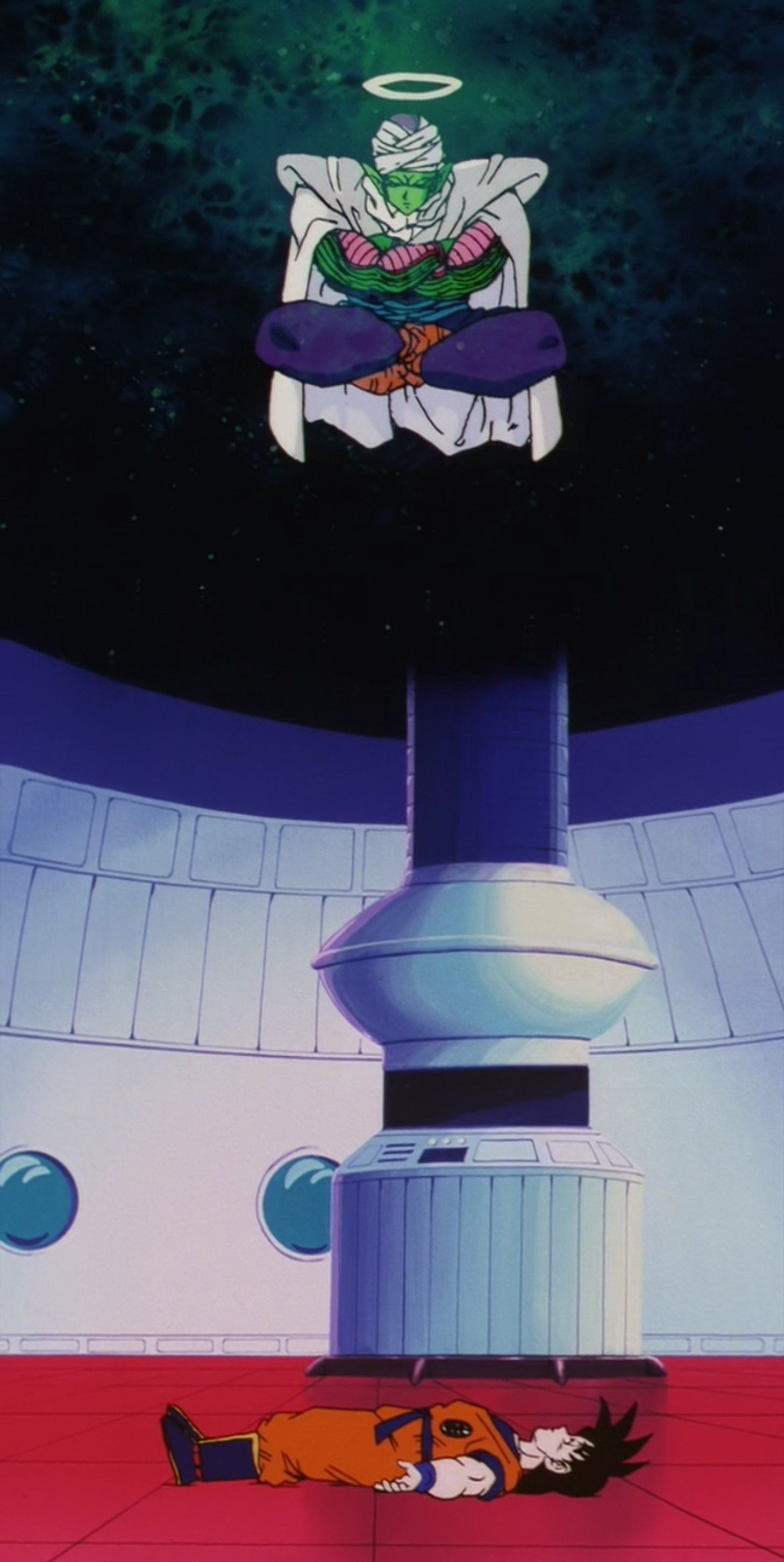 Piccolo, Gottes Palast, Dragon Ball Z, Turm, Nacht, QHD+, Handy-Hintergrund im Hochformat