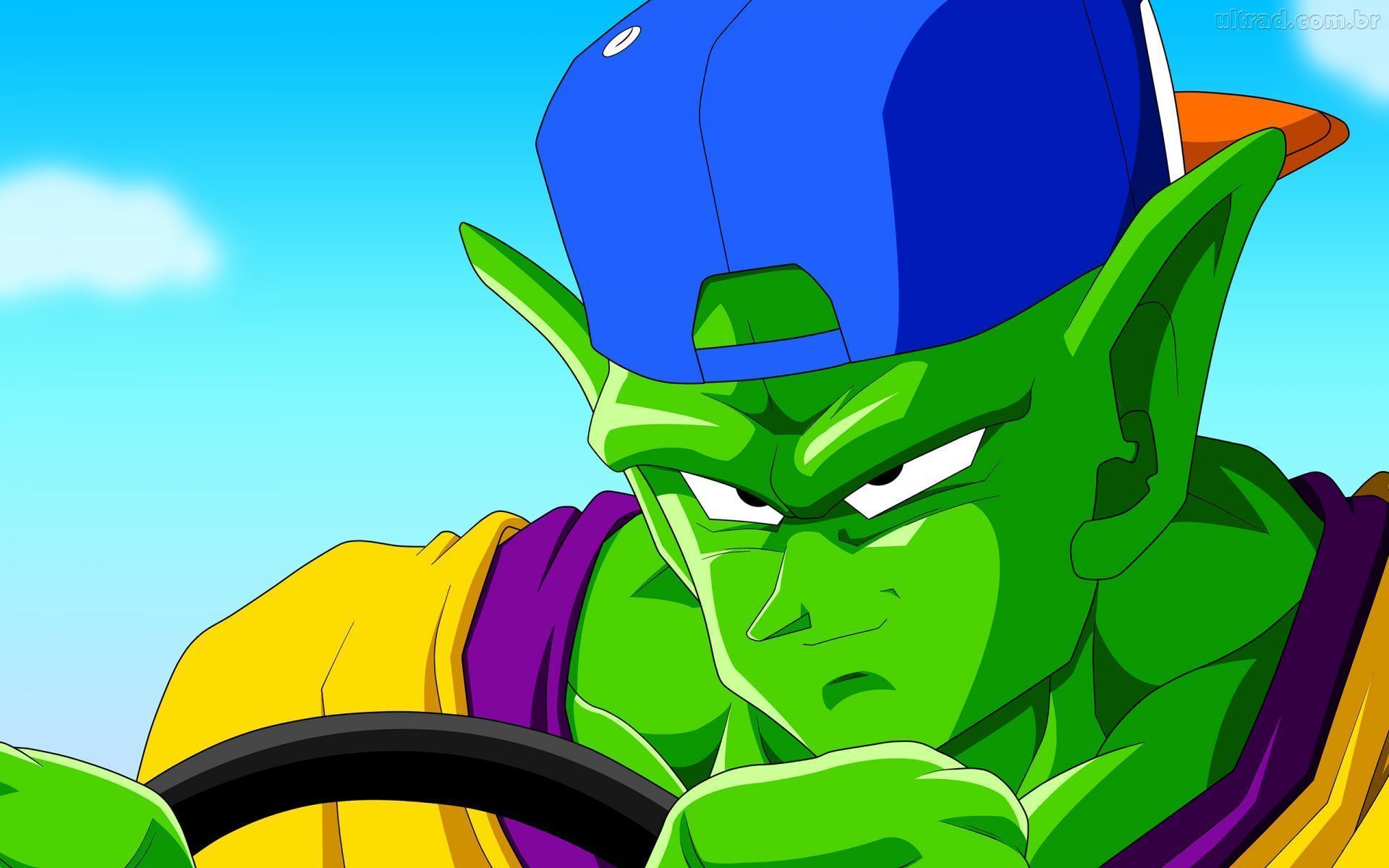 Piccolo, Dragon Ball Z, Basecap, Autofahren, Lenkrad, Anime, Full HD, Windows-Hintergrundbild