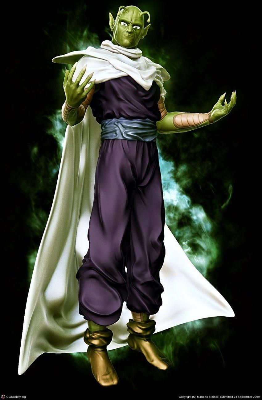 Piccolo, Dragon Ball Z, Umhang, Schwarzer Hintergrund, Grüne Aura, Sperrbildschirm fürs iPhone