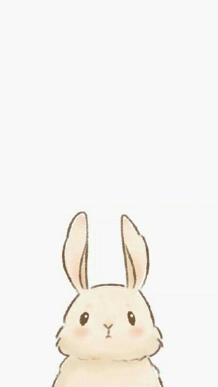 Kaninchen-Zeichnung, Illustration, Weißer Hintergrund, Minimalistisch, Niedlich, Sperrbildschirm