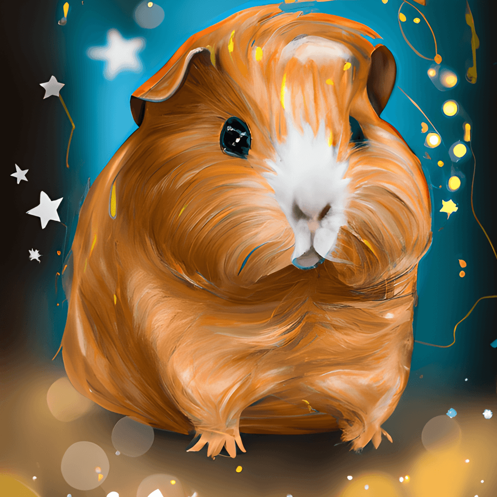 Meerschweinchen, Gemälde, Sterne, Bokeh, Fantasie, Hintergrundbild für iPad und Tablet