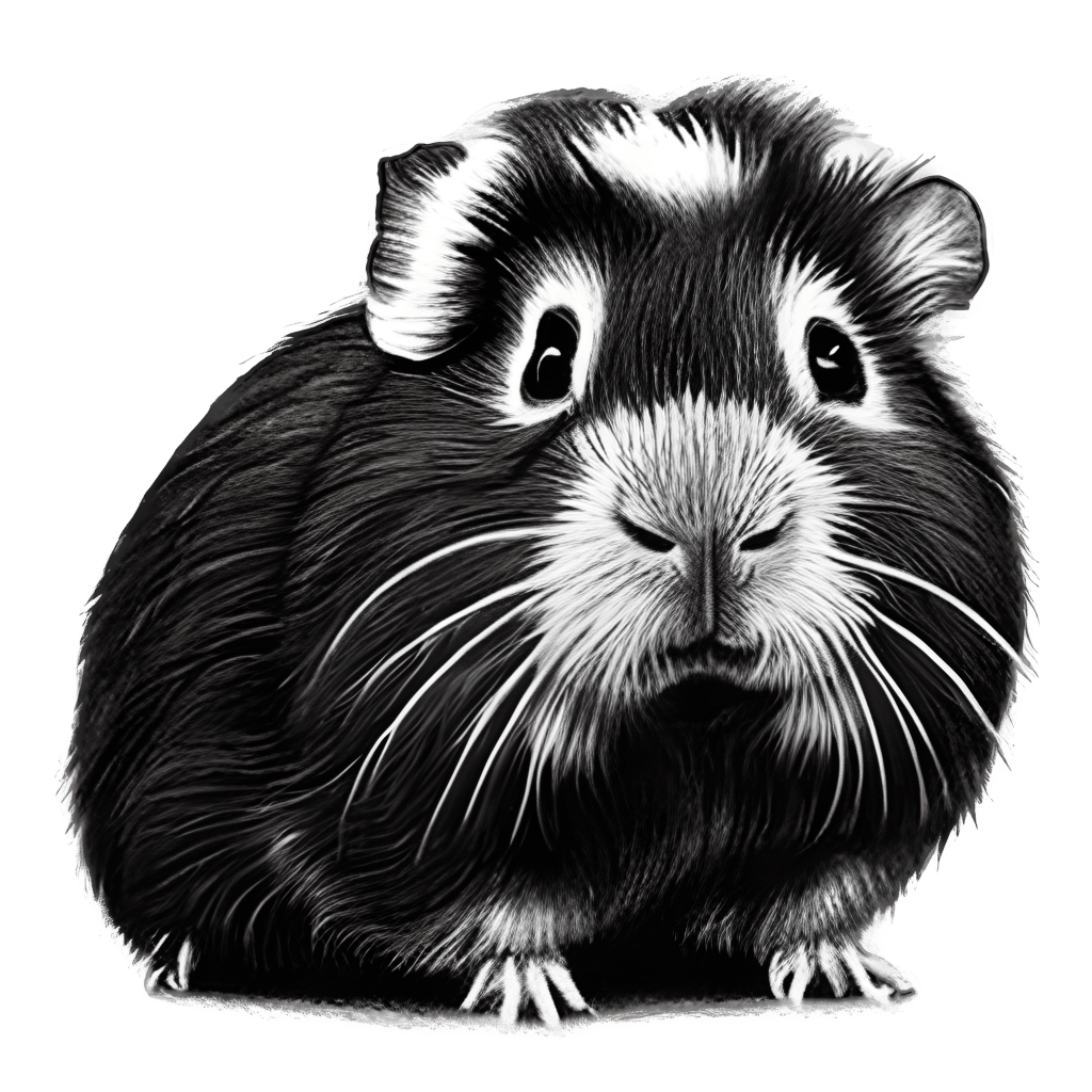 Meerschweinchen, Schwarzweiß, Zeichnung, Weißer Hintergrund, Wallpaper