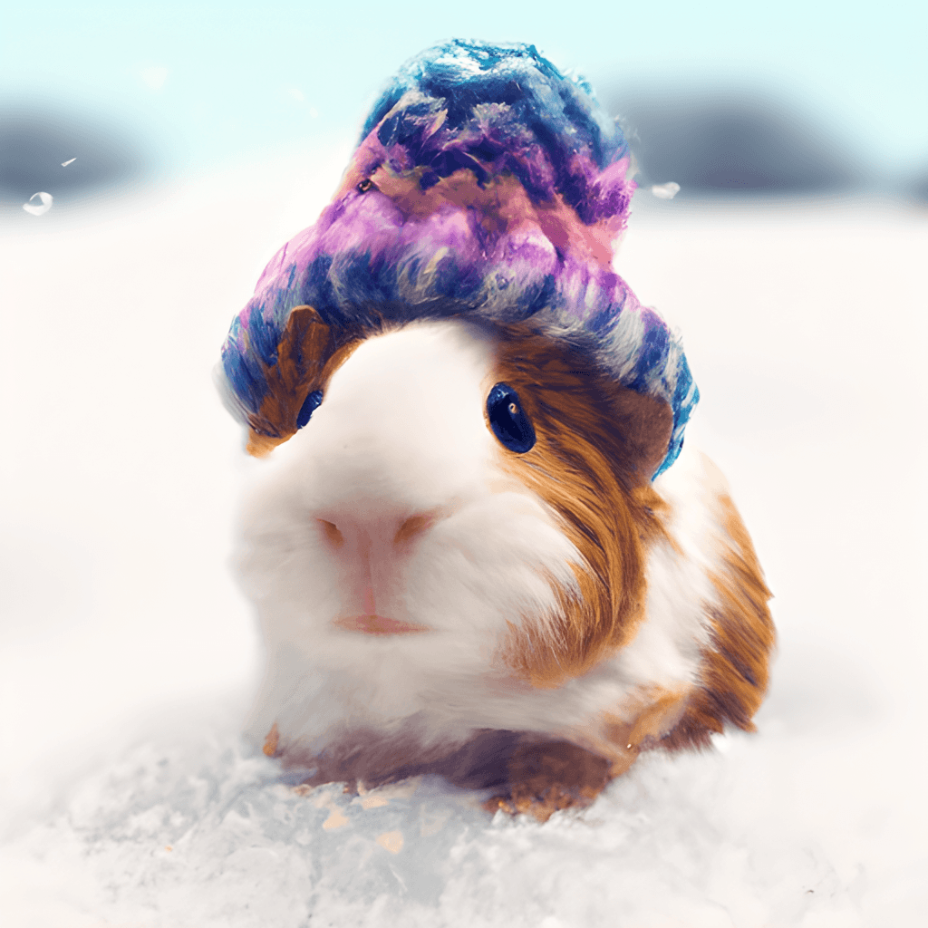 Meerschweinchen, Strickmütze, Schnee, Winter, Niedlich, Hintergrundbild für iPad und Tablet