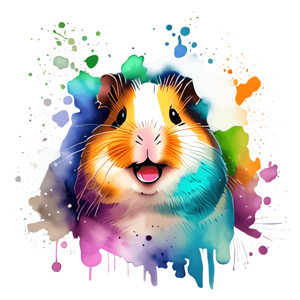 Meerschweinchen, Aquarell, Farbspritzer, Bunt, Lachend, Hintergrundbild für iPad und Tablet
