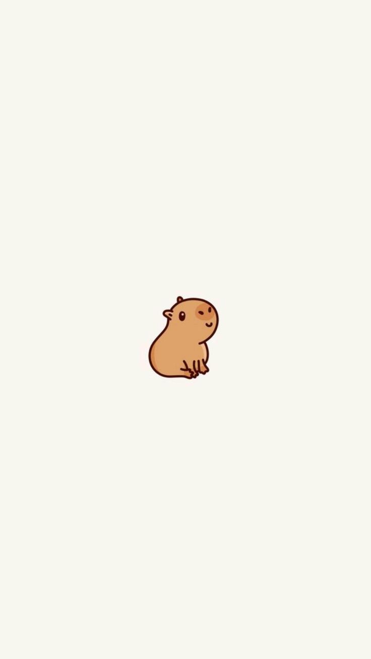 Meerschweinchen, Minimalistisch, Kleine Illustration, Cremeweiß, HD, iPhone-Hintergrundbild