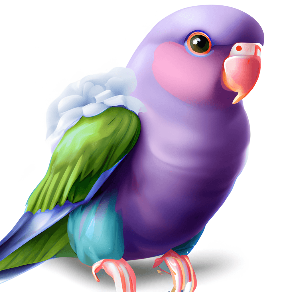 Papagei, Lila Federn, Fantasie, Digitale Kunst, Weißer Hintergrund, Wallpaper