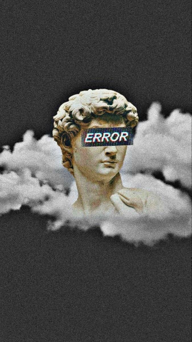David (Michelangelo), Error, Wolken, Glitch-Kunst, Hintergrundbild für iPhone und Android