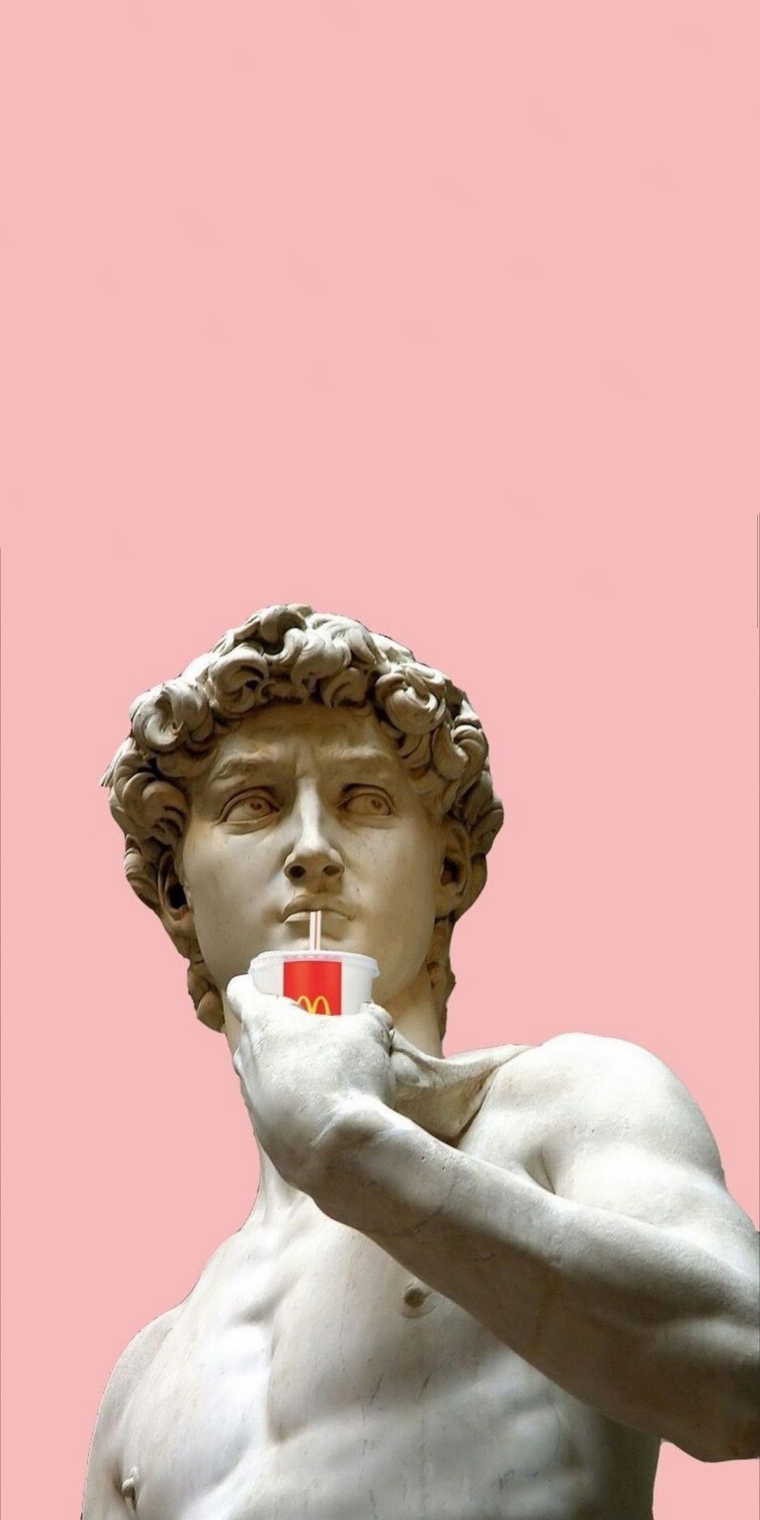David (Michelangelo), Rosa Hintergrund, Getränkedose, Pop-Art, Sperrbildschirm fürs iPhone