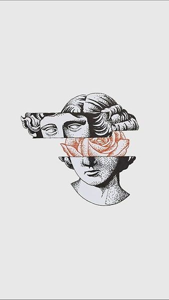 Büste, Fragmente, Collage, Weißer Hintergrund, Wallpaper