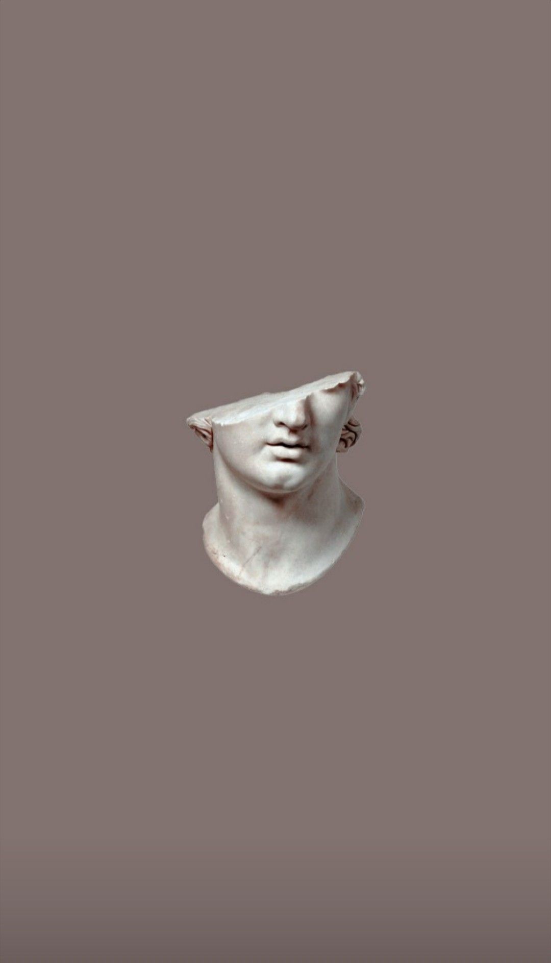 Marmorfragment, Gesicht, Grauer Hintergrund, Minimalistisch, Sperrbildschirm fürs iPhone