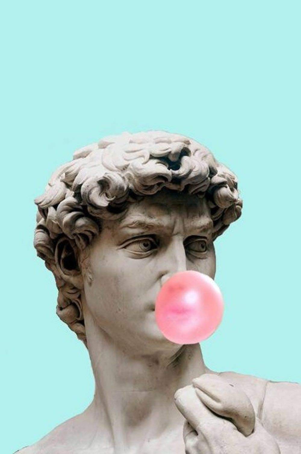 David (Michelangelo), Kaugummiblase, Mint, Pop-Art, HD, Hintergrundbild fürs Handy