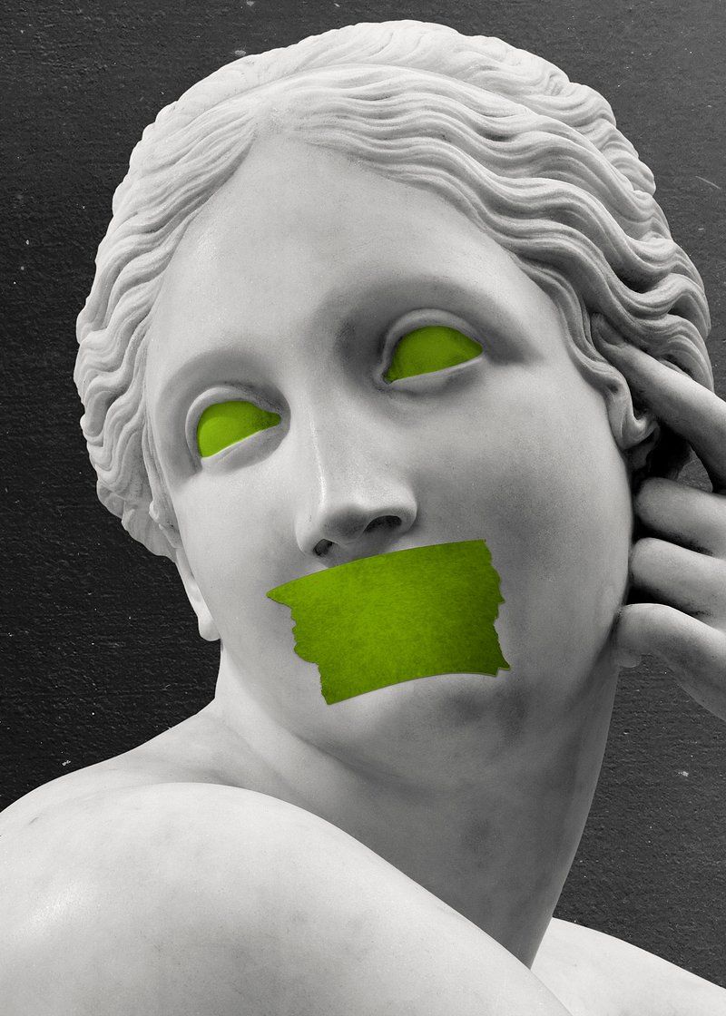 Marmorbüste, Grünes Klebeband, Frau, Surreal, HD, Hintergrundbild fürs Tablet