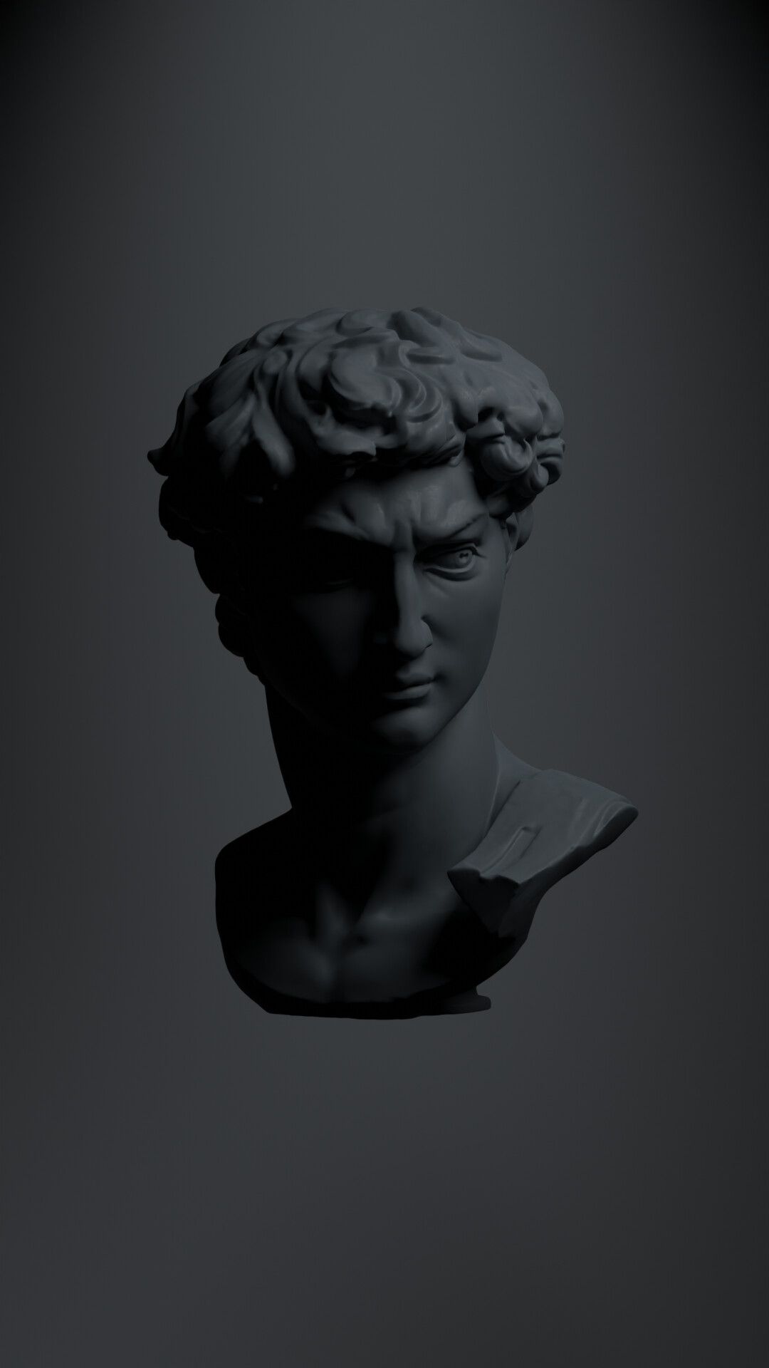 David (Michelangelo), Dunkelgrau, Low Key, Minimalistisch, Android-Hintergrundbild