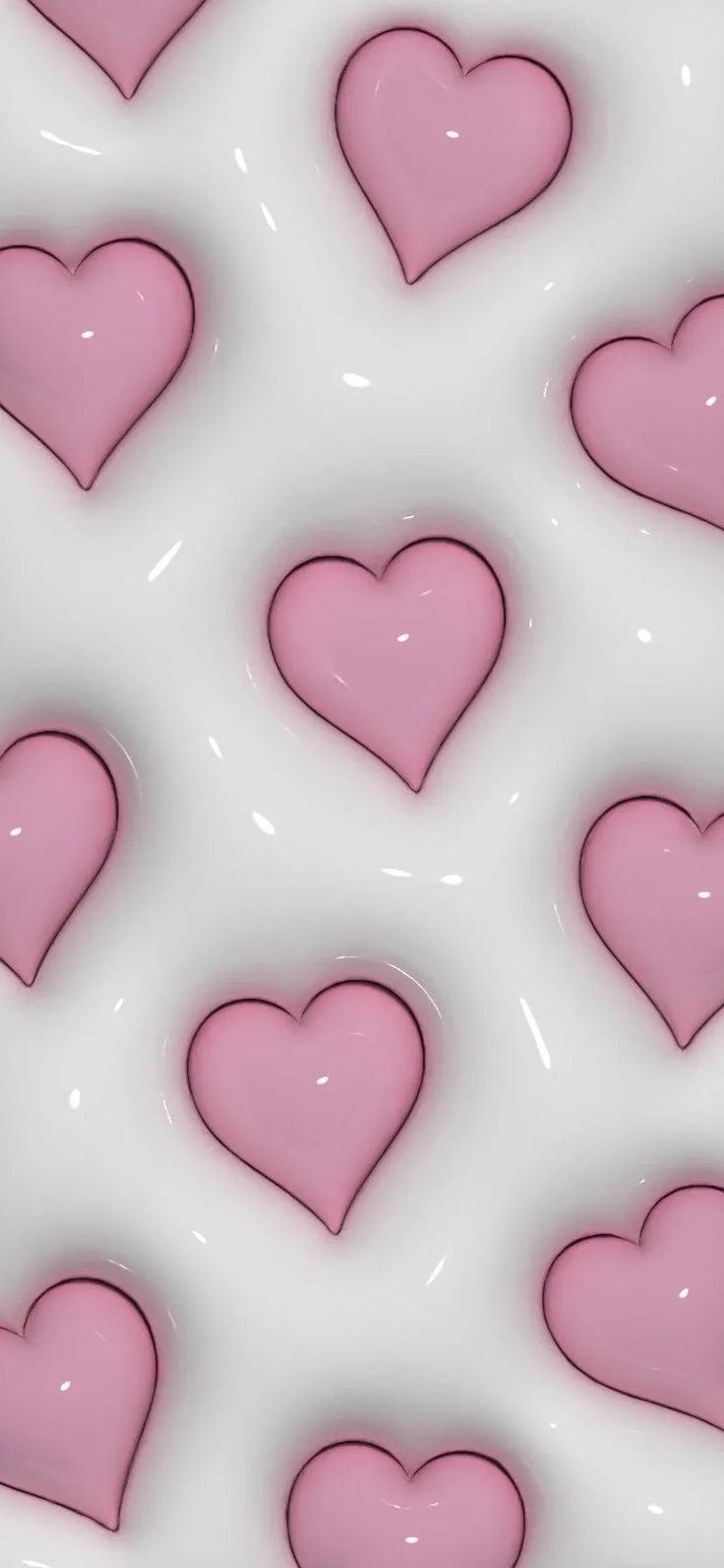 Herzen, 3D-Herzen, Rosa, Muster, Grauer Hintergrund, HD, Sperrbildschirm fürs iPhone