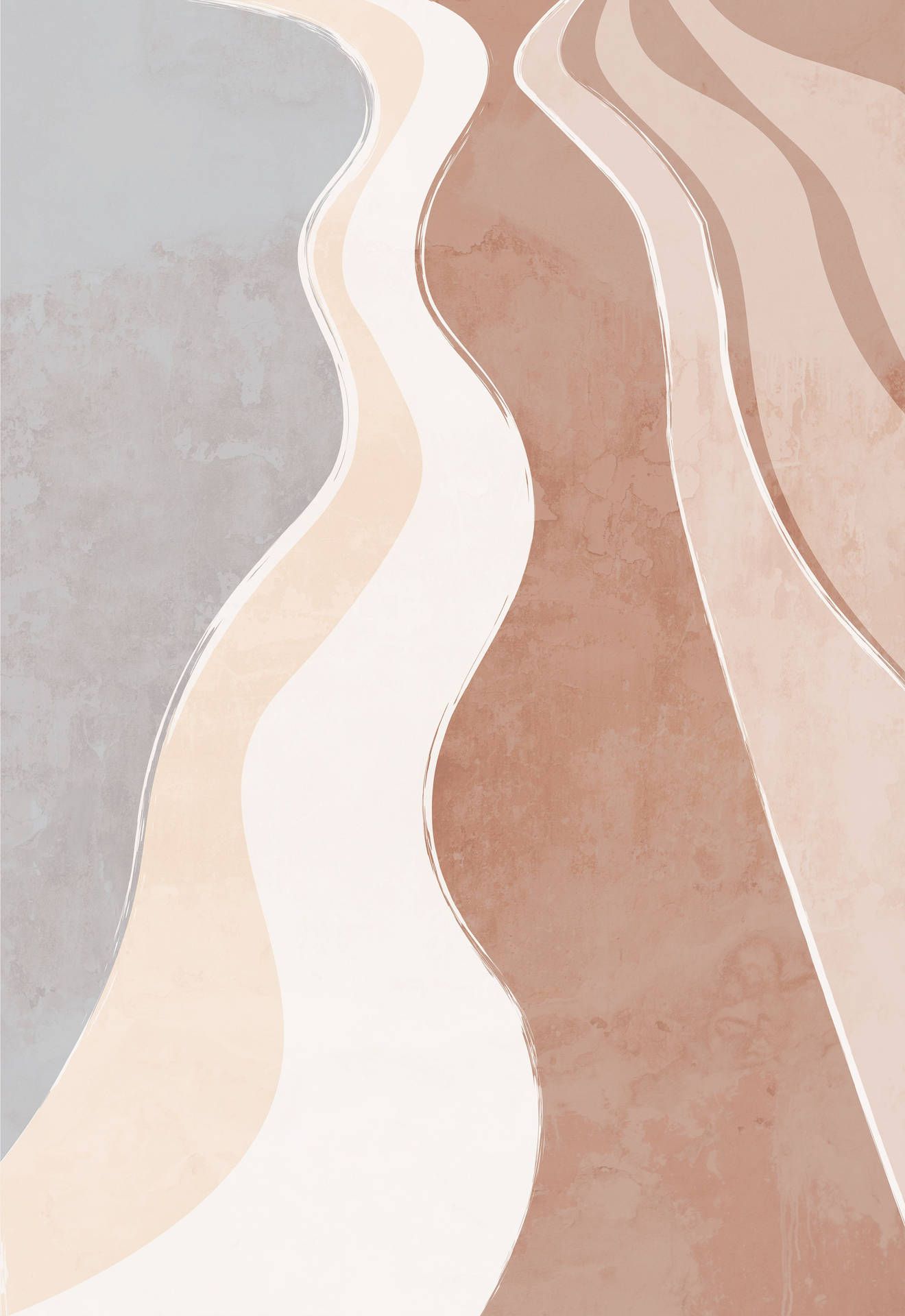 Abstrakte Formen, Boho, Erdtöne, Wellen, Minimalismus, Full HD, iPad-Hintergrundbild