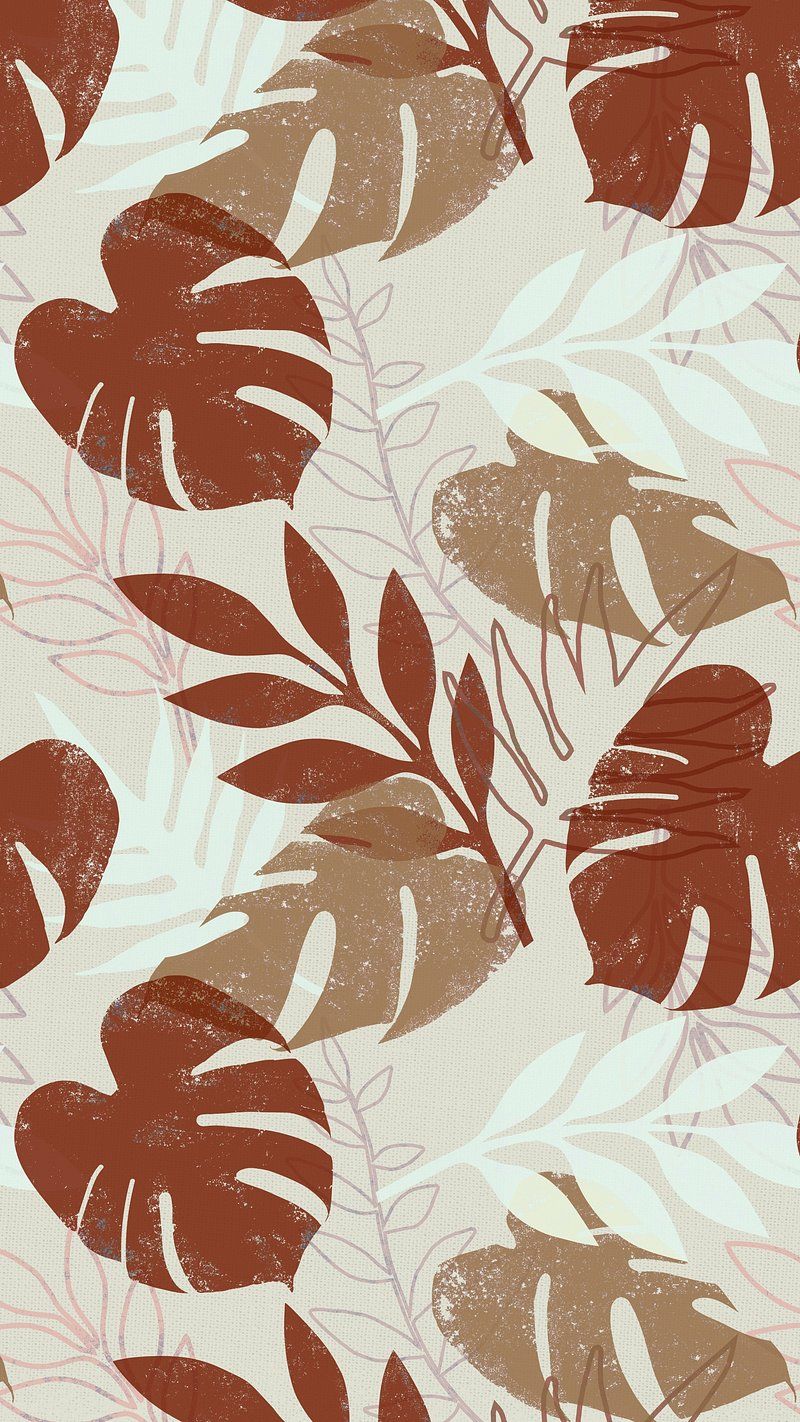Monstera-Blätter, Braun, Botanisch, Muster, HD, Hintergrundbild fürs Handy