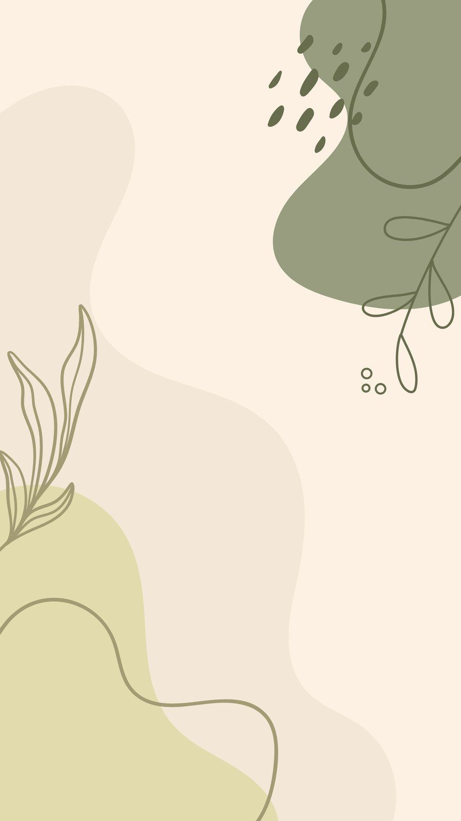 Abstrakte Formen, Salbeigrün, Linienkunst, Boho, Creme, HD, Hintergrundbild fürs Handy