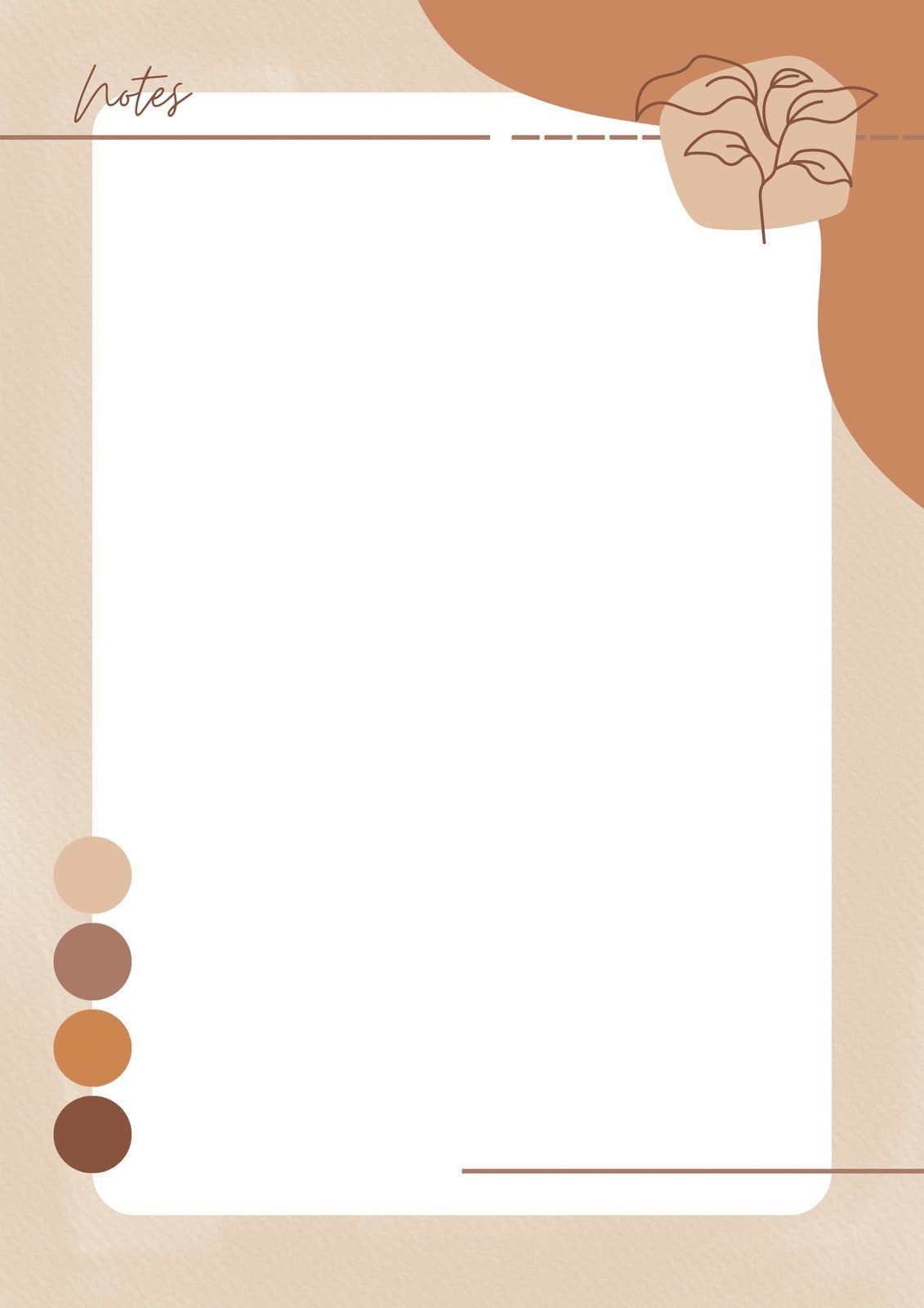 Notizvorlage, Boho, Beige, Terrakotta, Rahmen, Full HD, iPad-Hintergrundbild