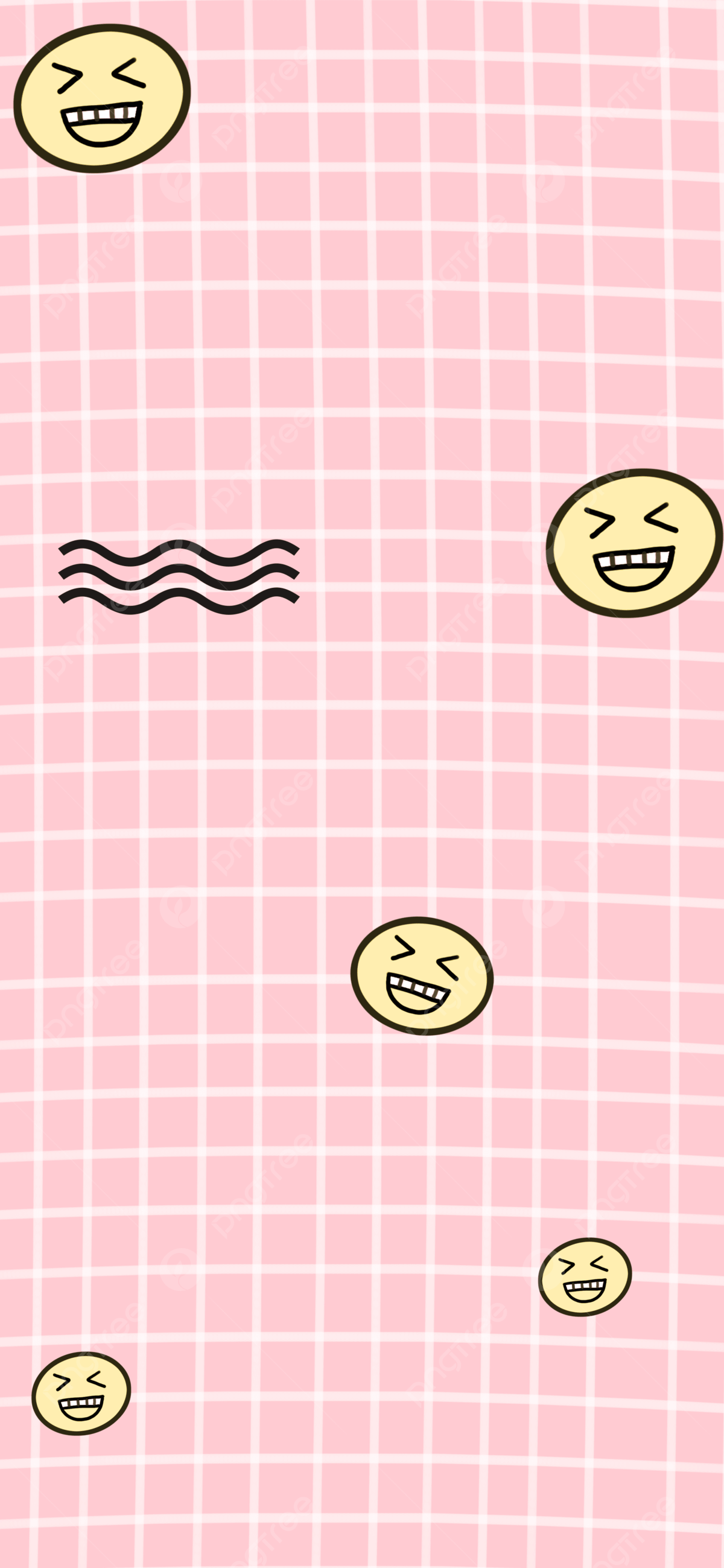 Smileys, Rosa Karomuster, Niedlich, Gitter, Full HD, Hintergrundbild fürs Handy