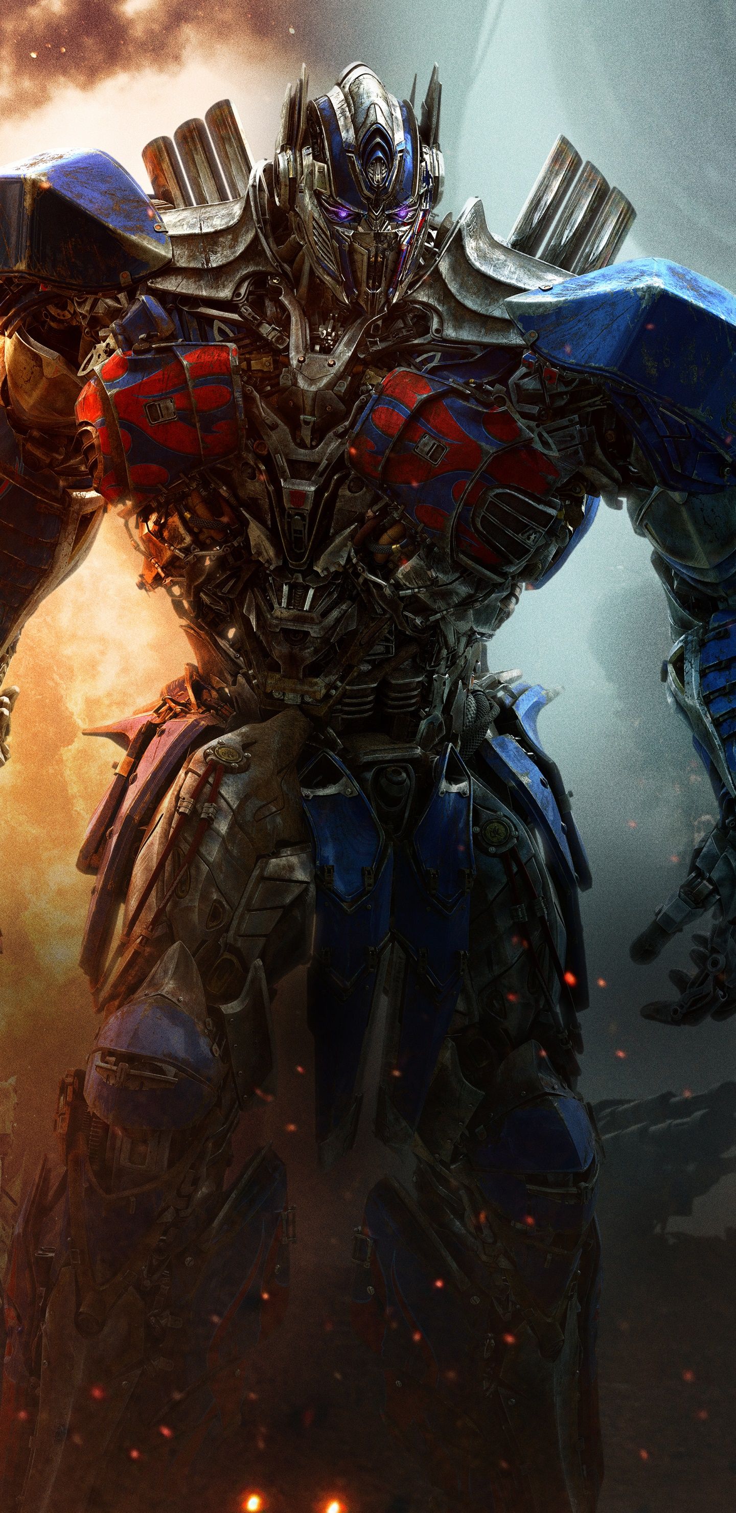 Optimus Prime, Transformers, Roboter, Rot-Blau, Dunkel, QHD+, Hintergrundbild fürs Handy