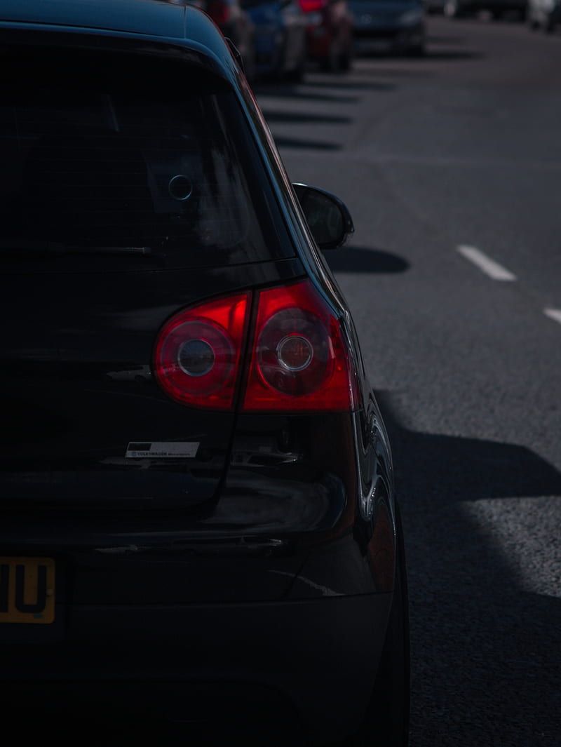 VW Golf, Volkswagen, Rücklicht, Schwarz, Nacht, HD, iPad-Hintergrundbild
