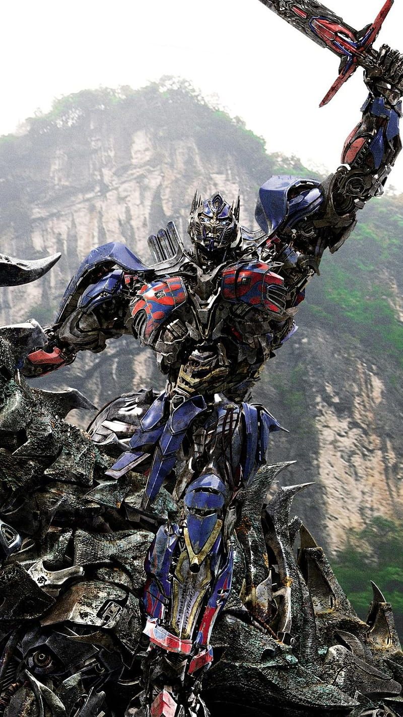 Optimus Prime, Transformers: Ära des Untergangs, Schwert, Berge, Roboter, HD, Handy-Hintergrundbild