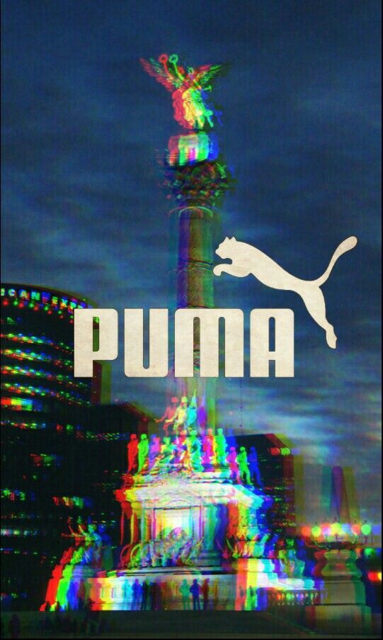 Puma, Logo, Turm, Glitch-Effekt, Nacht, Hintergrundbild für iPhone und Android