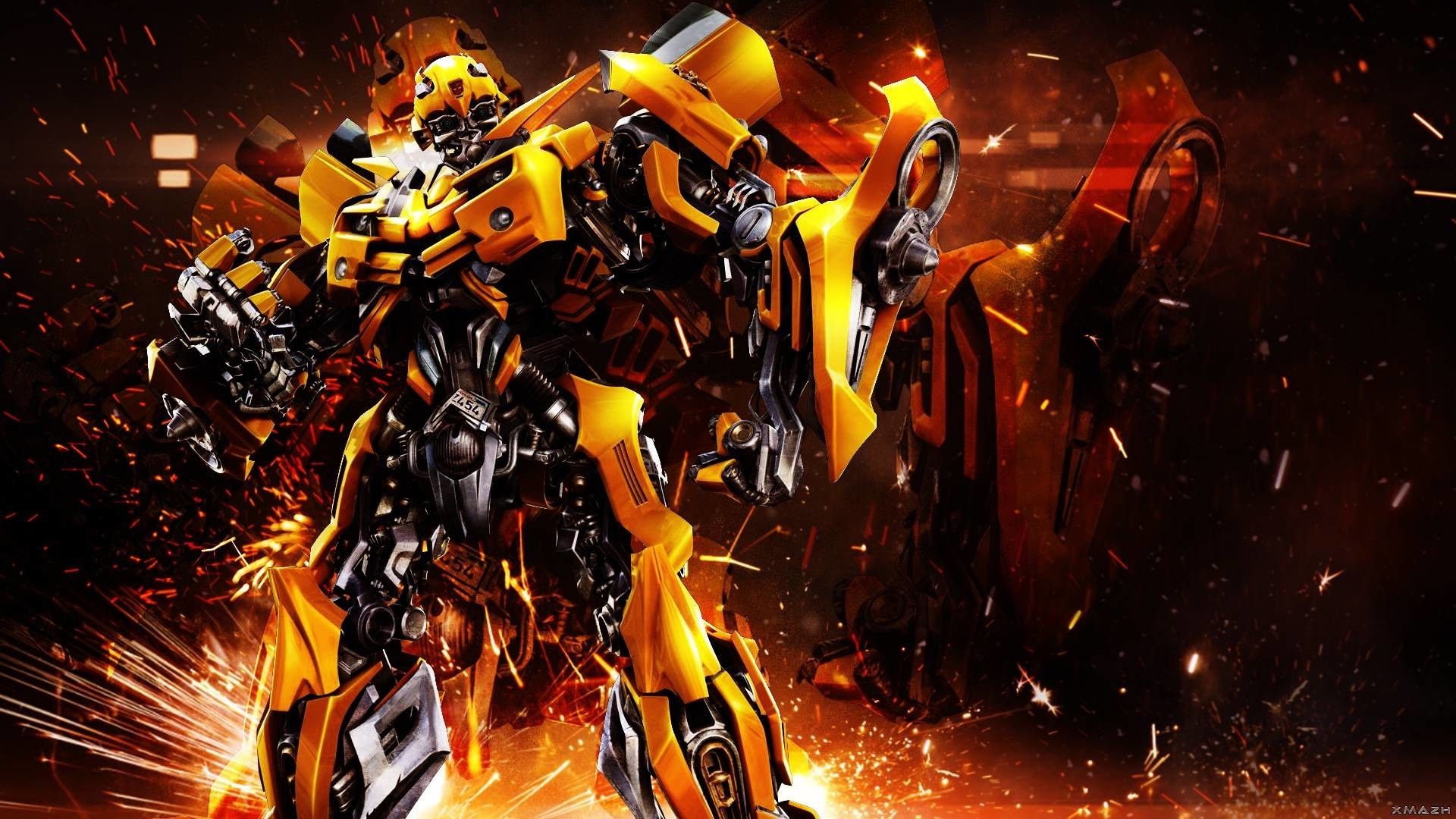 Bumblebee, Transformers, Funken, Feuer, Gelb, Full HD 1080p, Desktop-Hintergrundbild