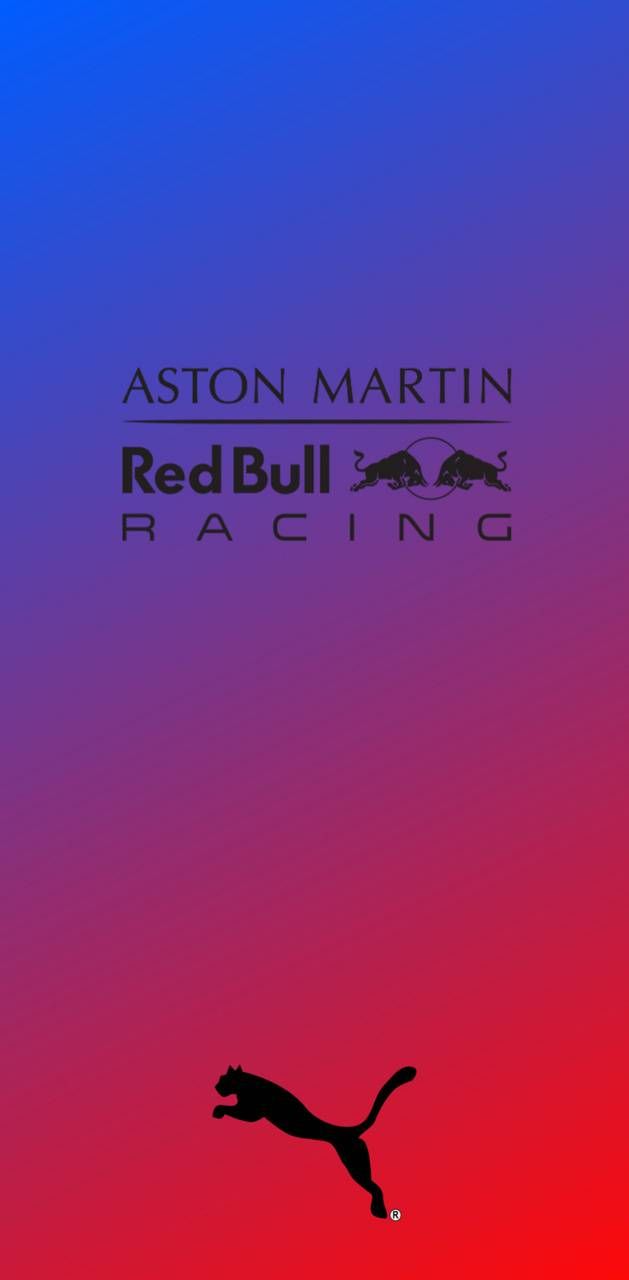 Aston Martin Red Bull Racing, Puma, Formel 1, Farbverlauf, Blau-Rot, Android-Hintergrundbild