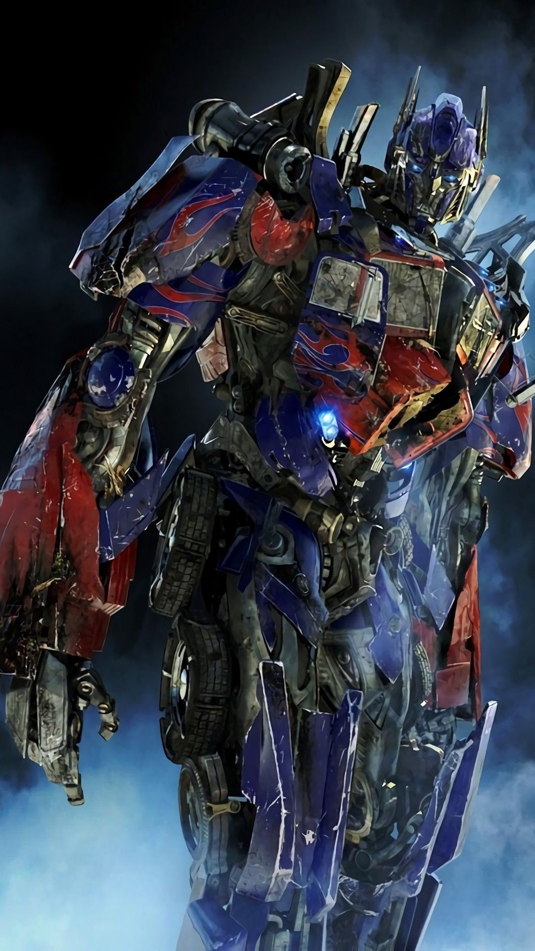 Optimus Prime, Transformers, Roboter, Rot-Blau, Blau, Full HD, Handy-Hintergrund im Hochformat