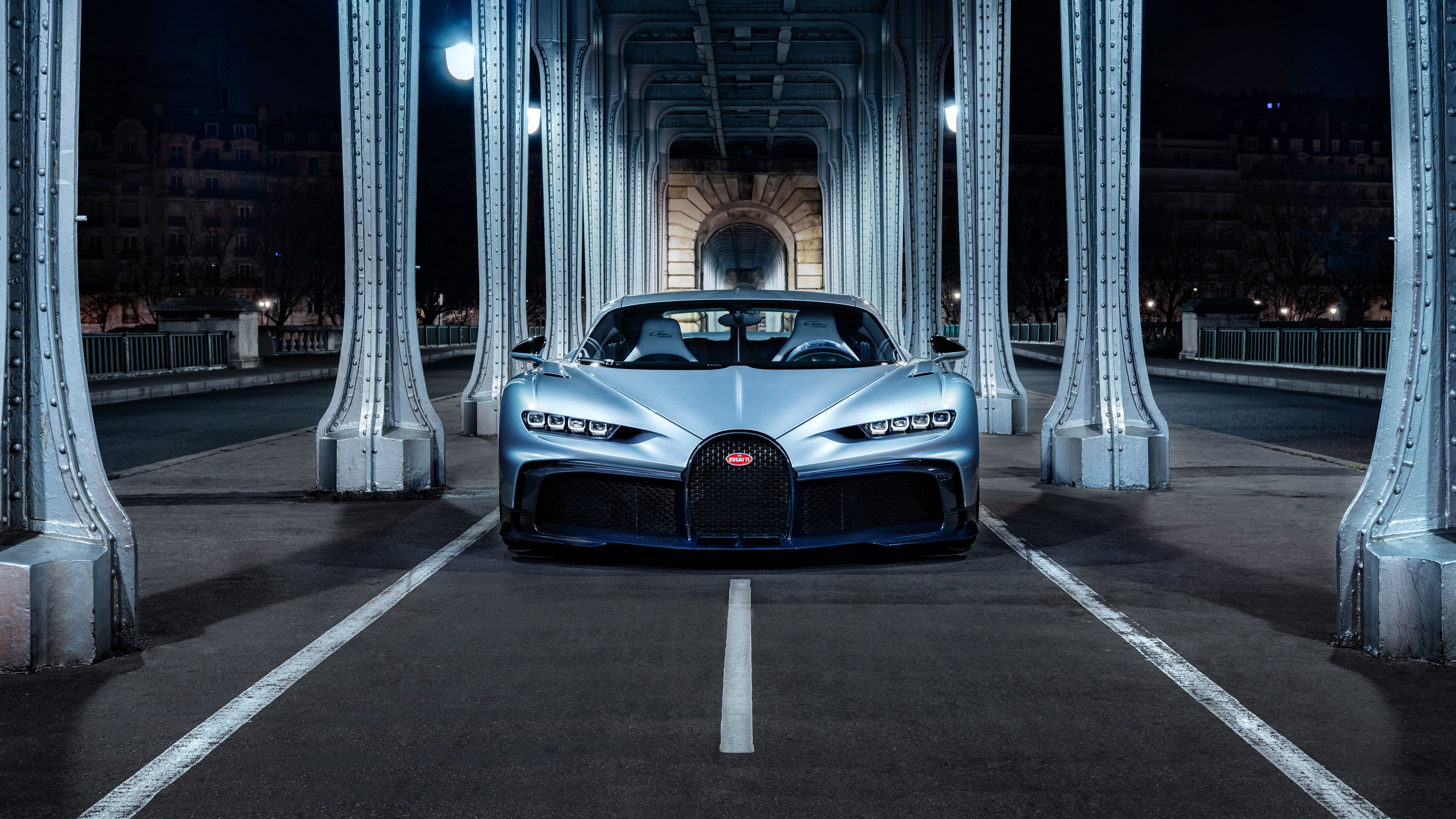 Bugatti Chiron Pur Sport, Pont de Bir-Hakeim, Paris, Brücke, Nacht, 5K, PC-Hintergrundbild