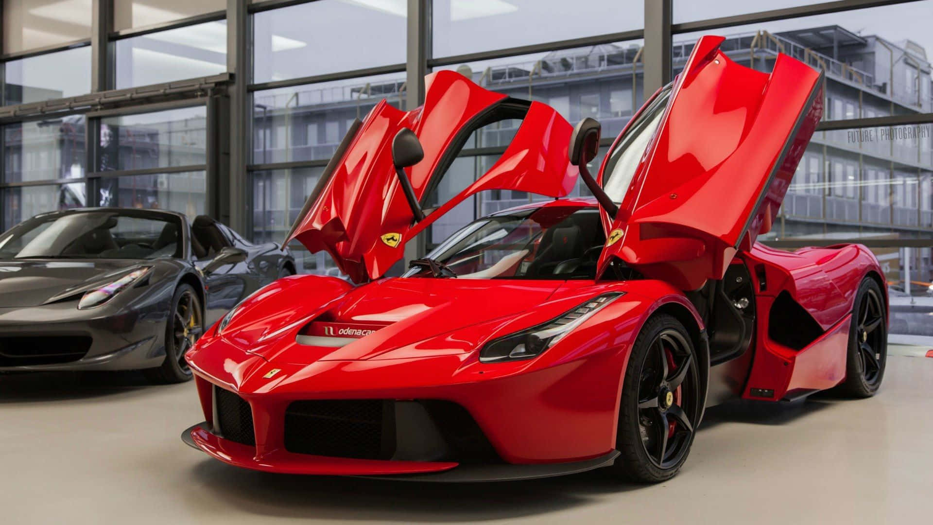 Ferrari LaFerrari, Flügeltüren, Showroom, Rot, Ferrari, 1920x1080, Full-HD-Hintergrundbild für PC