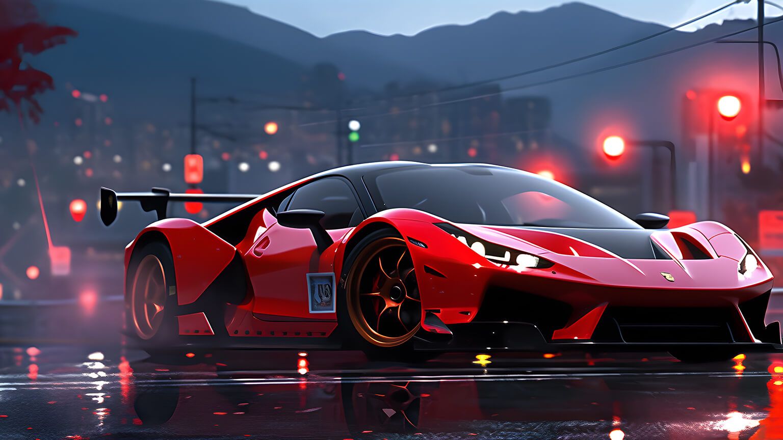 Ferrari LaFerrari, Heckflügel, Nacht, Regen, Rennwagen, HD, Hintergrundbild für den PC