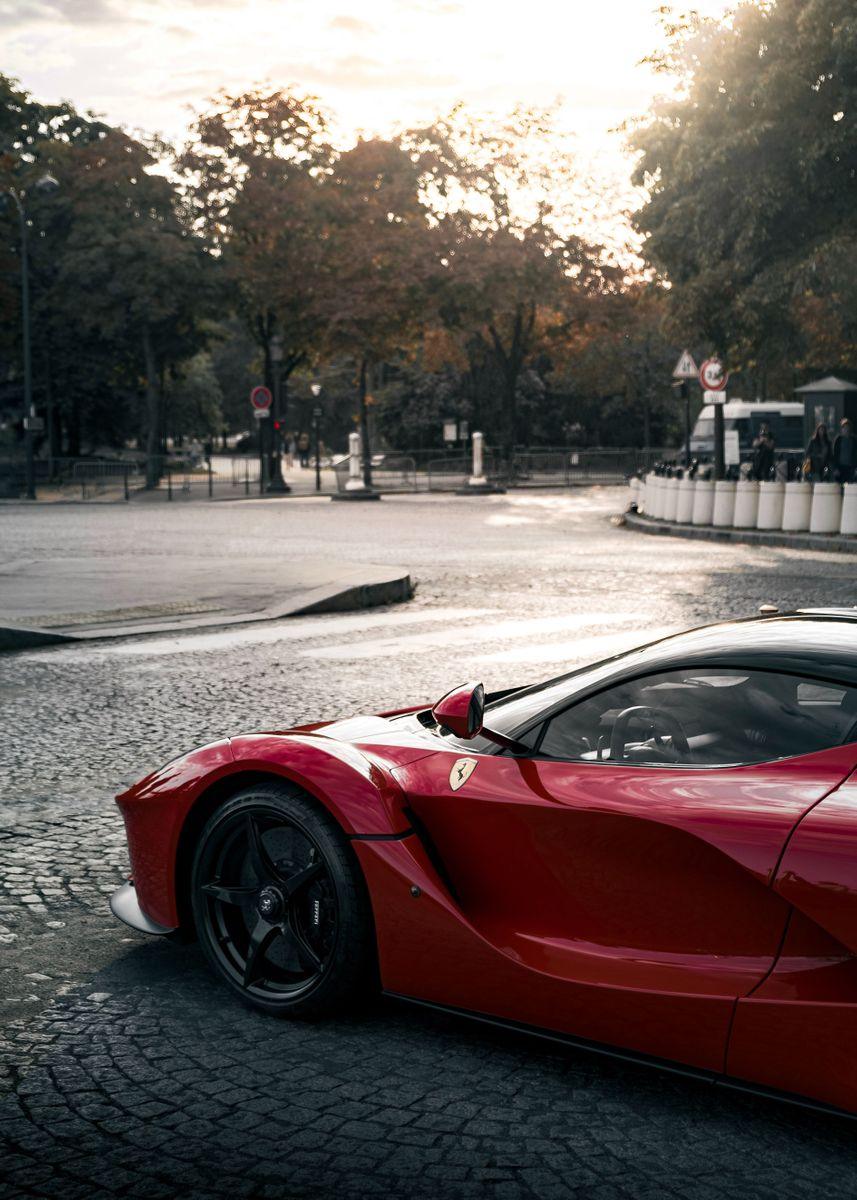 Ferrari LaFerrari, Rot, Platz, Bäume, Seitenansicht, HD, iPad-Hintergrundbild