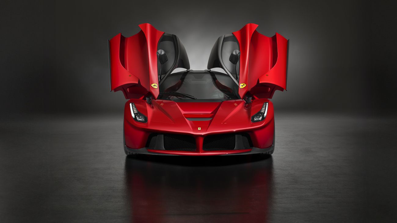 Ferrari LaFerrari, Flügeltüren, Frontansicht, Studio, Rot, HD, Desktop-Hintergrund