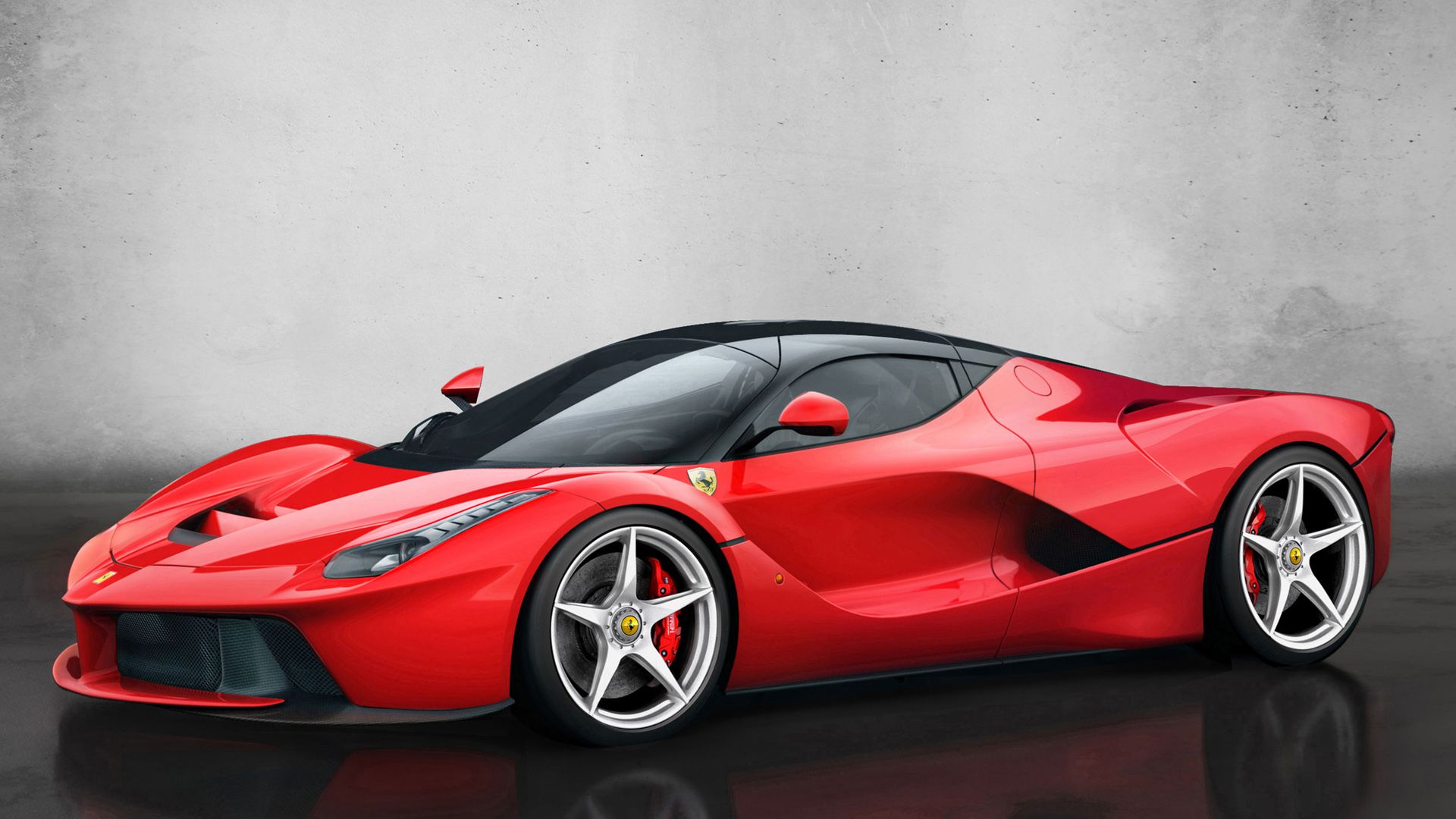 Ferrari LaFerrari, Seitenansicht, Rot, Supersportwagen, Studio, Full HD, PC-Hintergrundbild