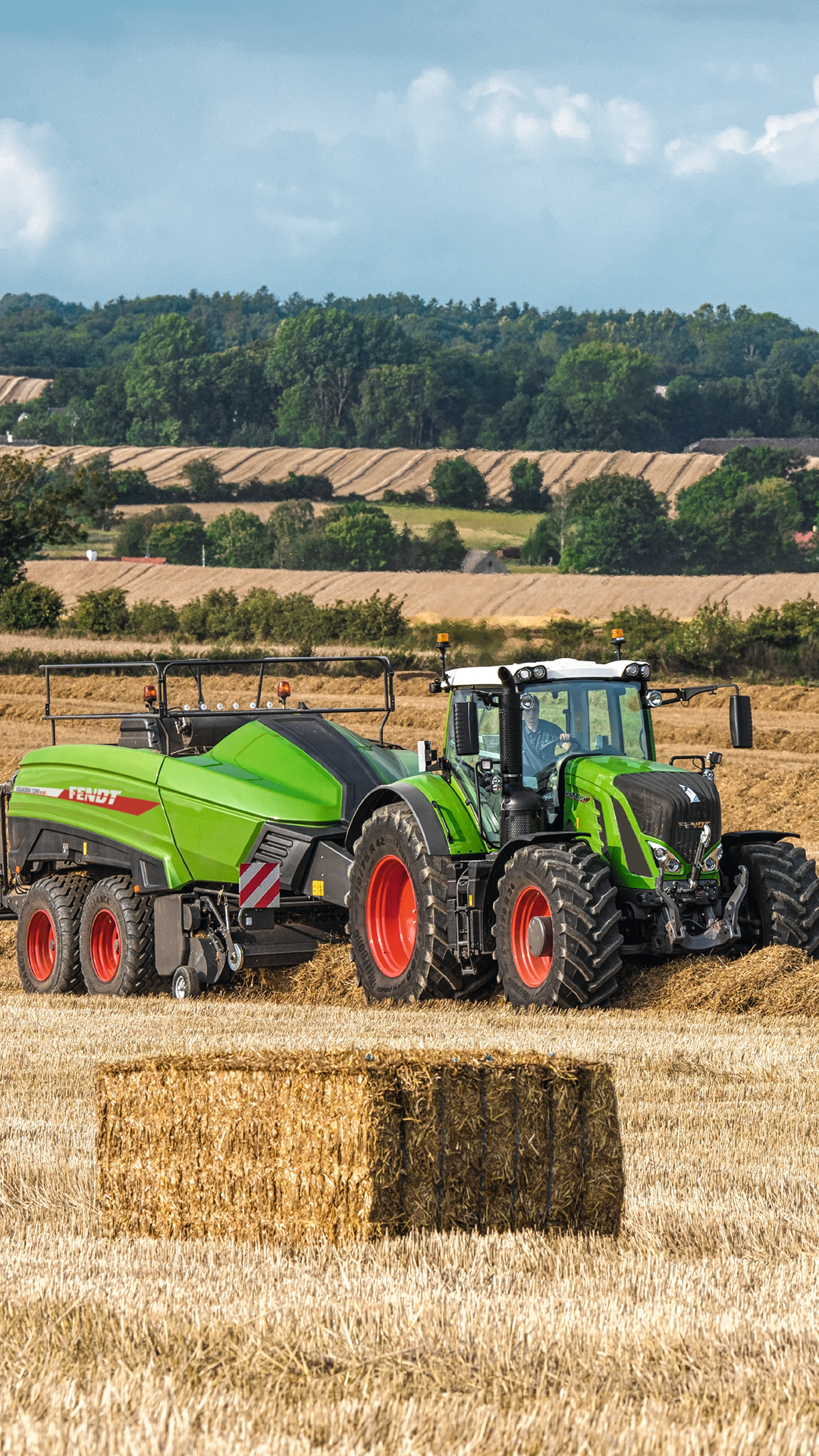Fendt, Traktor, Strohballen, Feld, Landwirtschaft, Full HD, Sperrbildschirm fürs iPhone