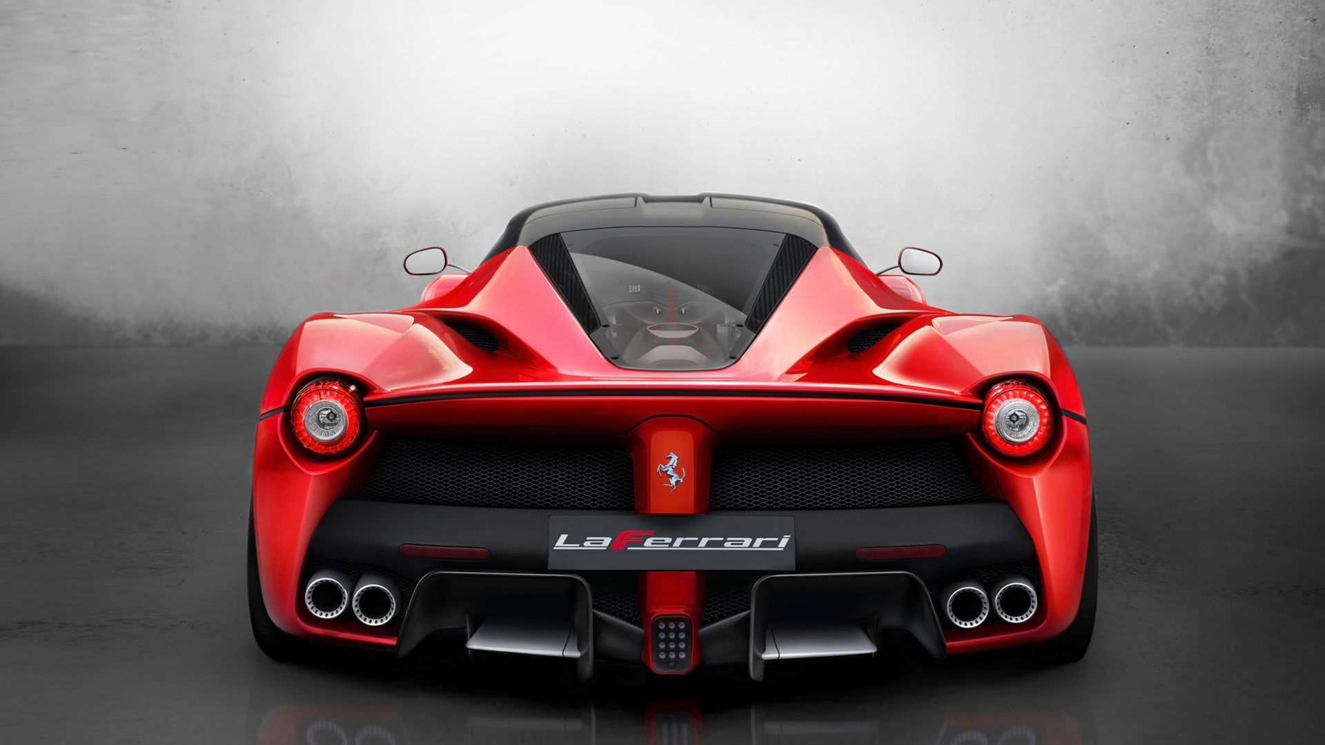 Ferrari LaFerrari, Heckansicht, Rot, Studio, Supersportwagen, Full HD, Breitbild-Hintergrundbild