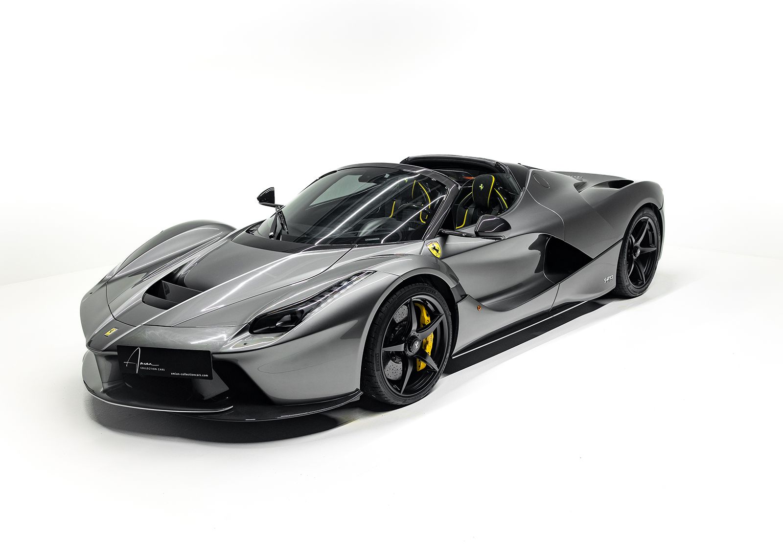 LaFerrari Aperta, Ferrari, Grau, Weißer Hintergrund, Roadster, HD Wallpaper