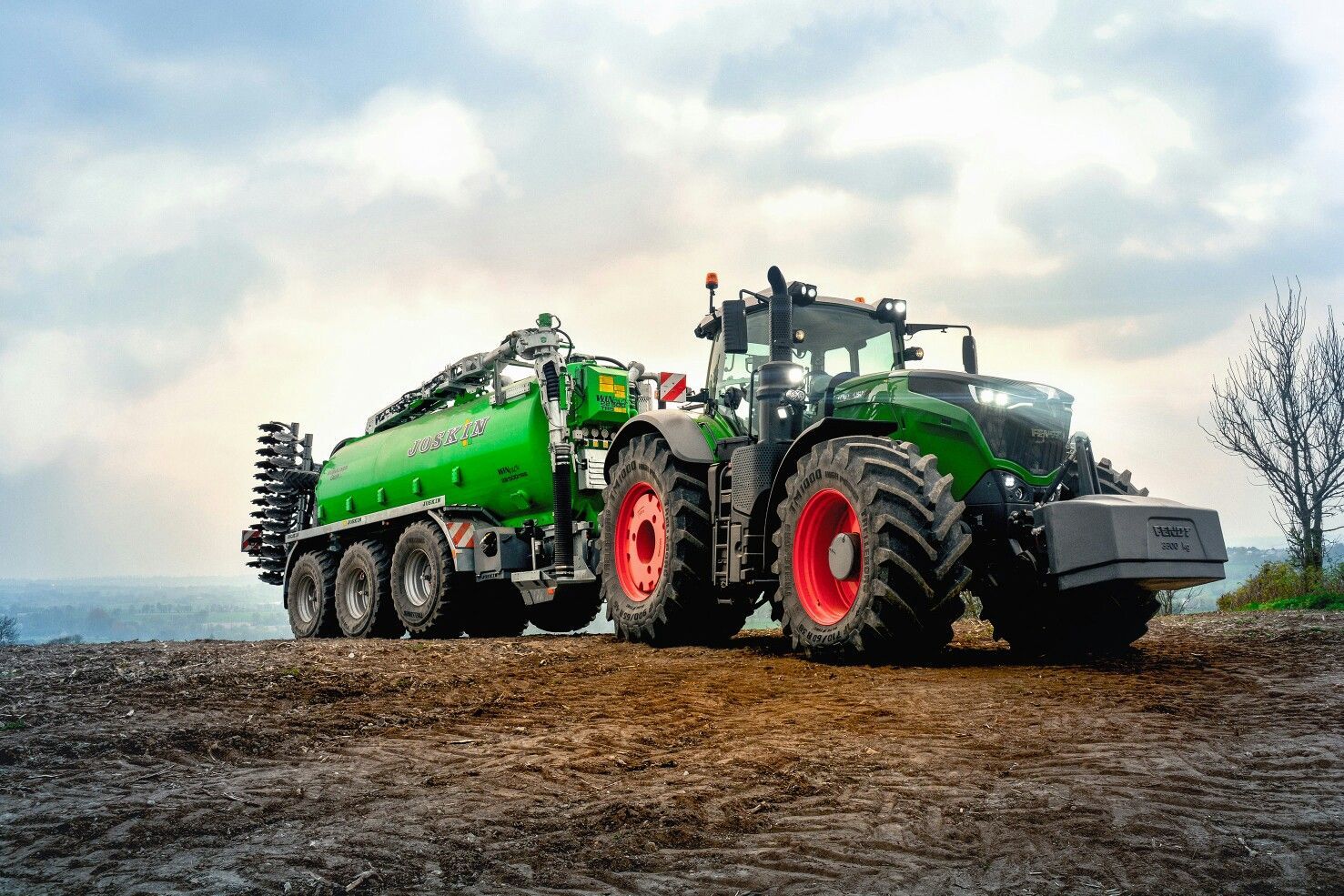 Fendt, Traktor, Güllefass, Bewölkter Himmel, HD, Hintergrundbild für den PC
