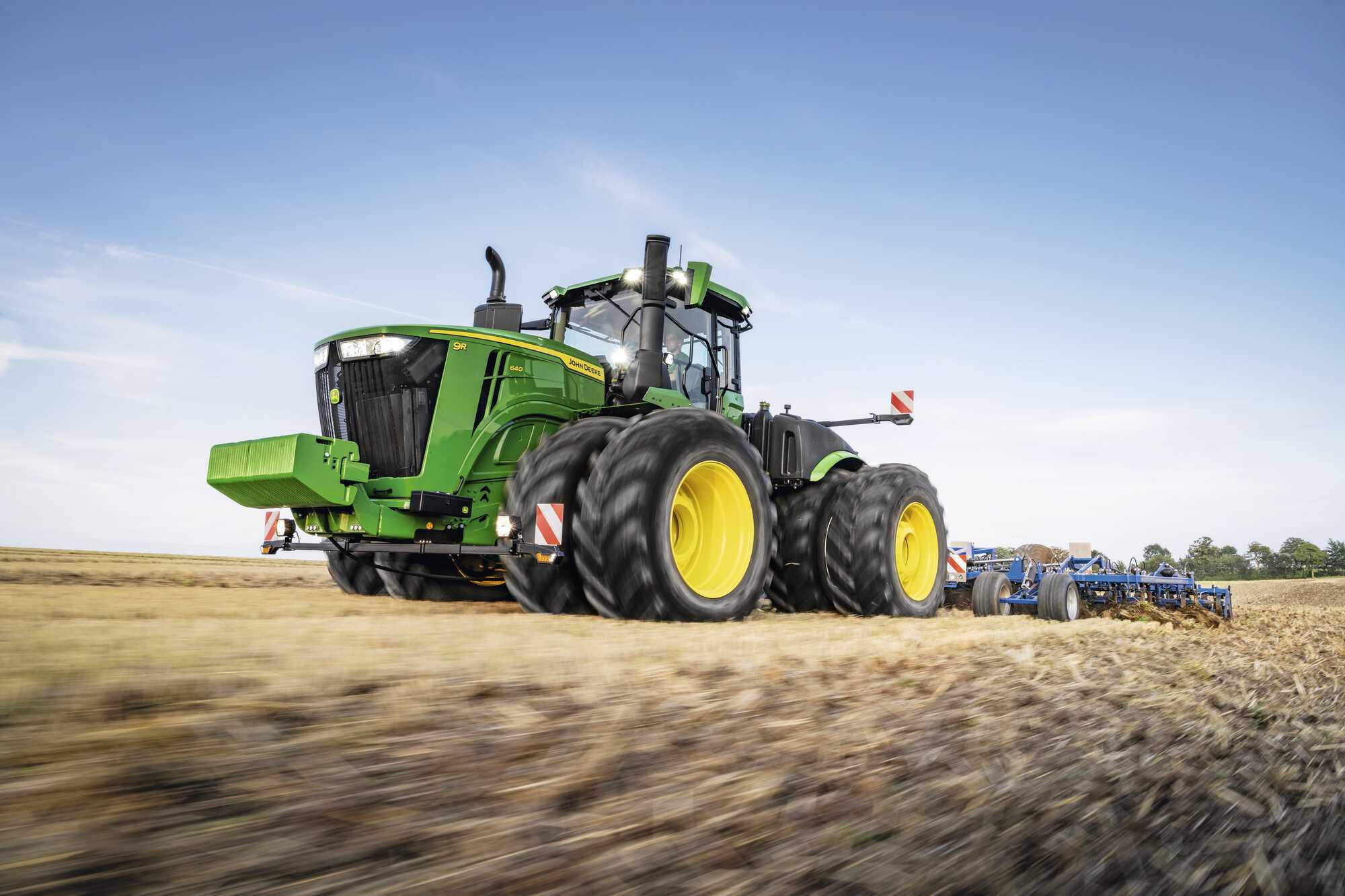 John Deere, Großtraktor, Bodenbearbeitung, Bewegungsunschärfe, Full HD, Desktop-Hintergrund