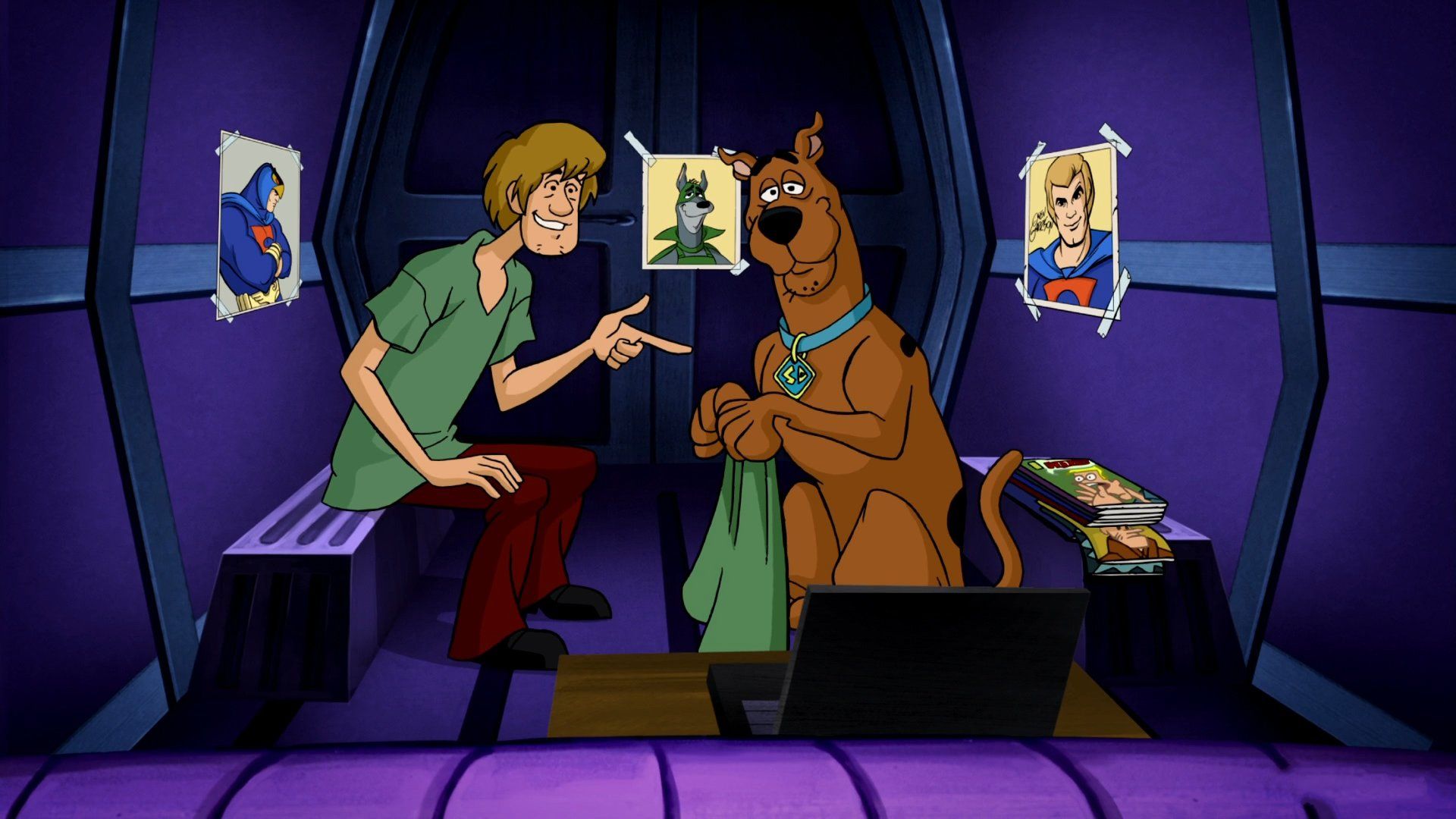 Shaggy, Scooby-Doo, Raumschiff, Lila Töne, Zeichentrick, Full HD, Windows-Hintergrundbild