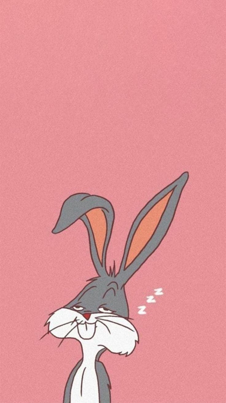 Bugs Bunny, Schlafend, Rosa Hintergrund, Minimalistisch, Sperrbildschirm fürs iPhone